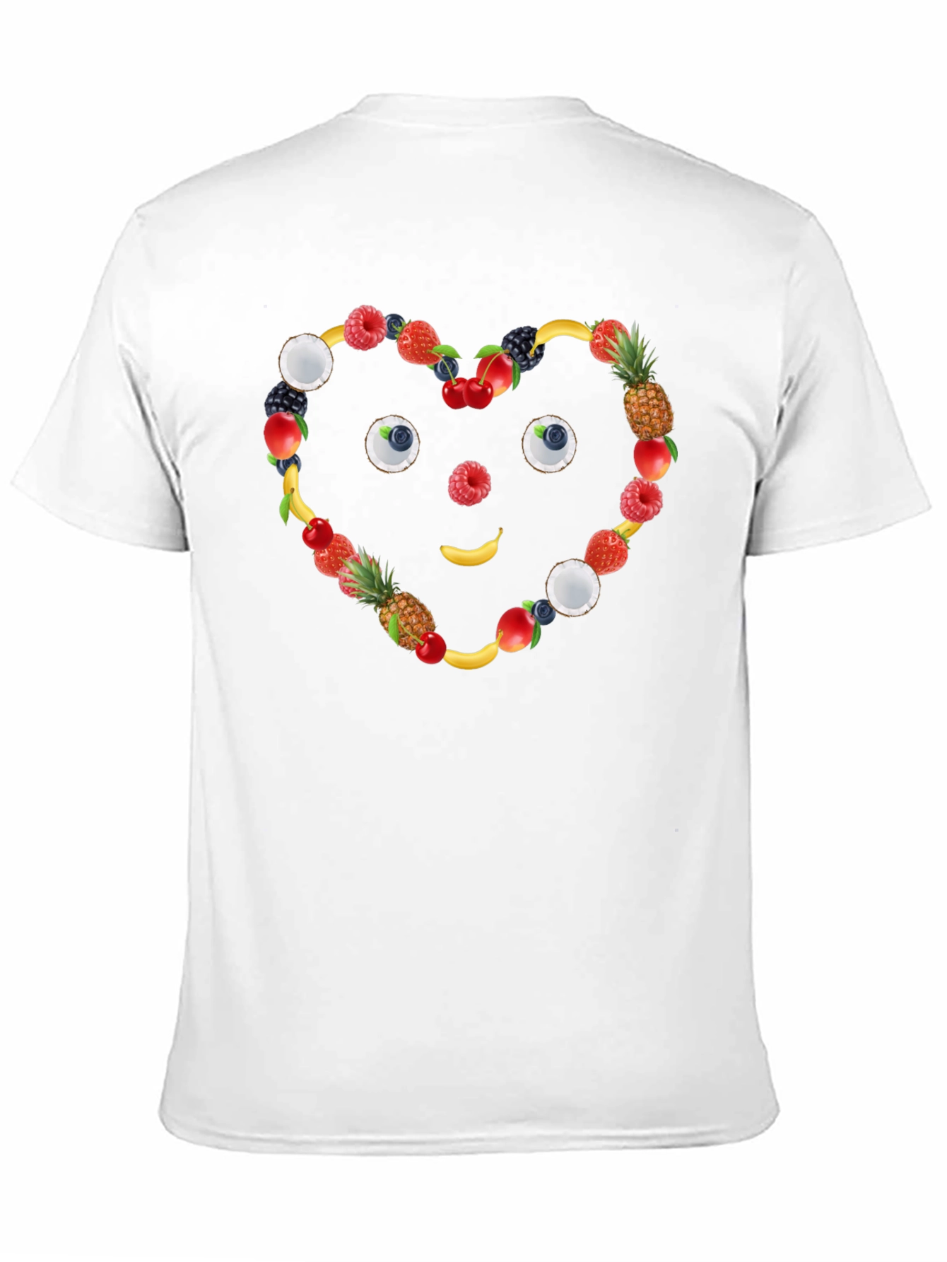 Fruit Heart Face Black T-Shirt