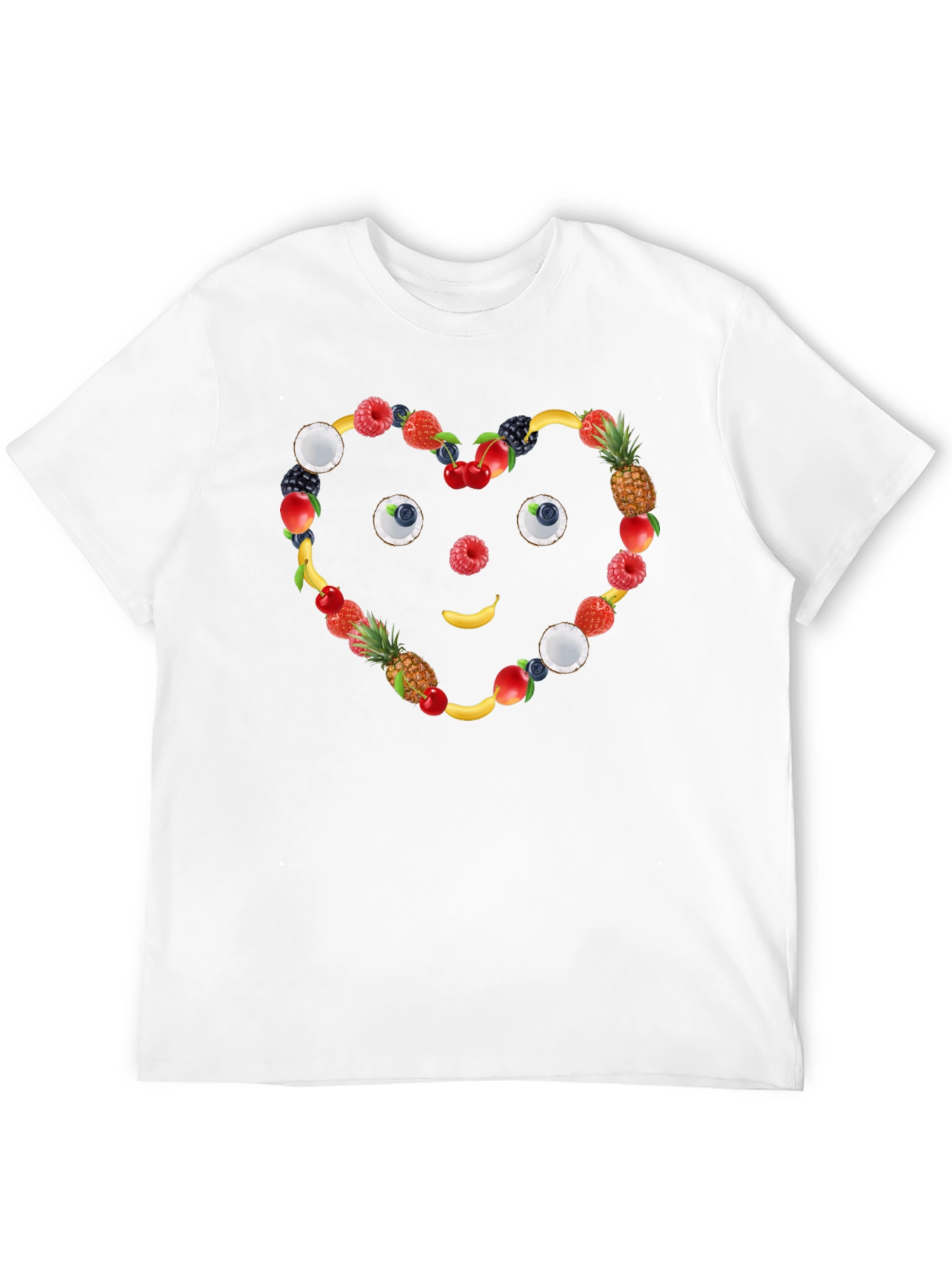 Fruit Heart Face Black T-Shirt