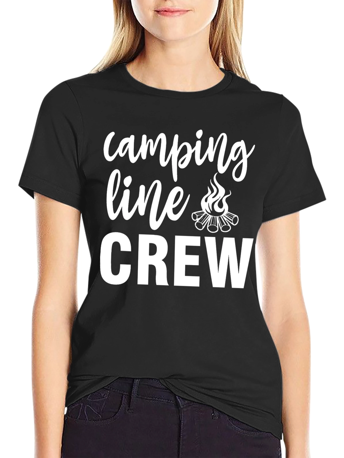 Camping Crew Graphic Tee - Black
