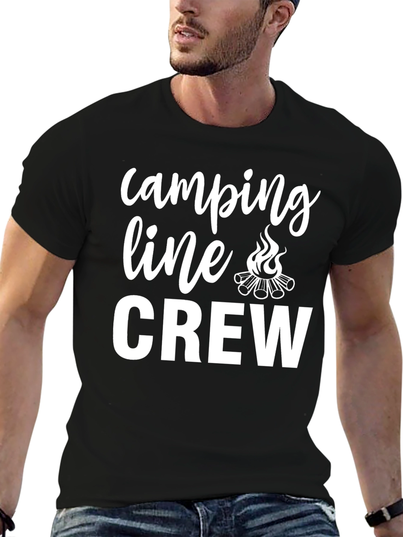 Camping Crew Graphic Tee - Black