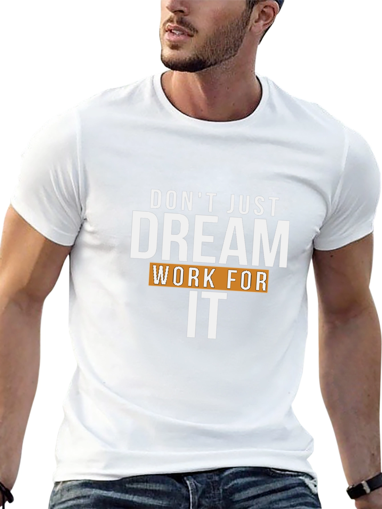 Motivational Dream Work It Black Graphic T-Shirt