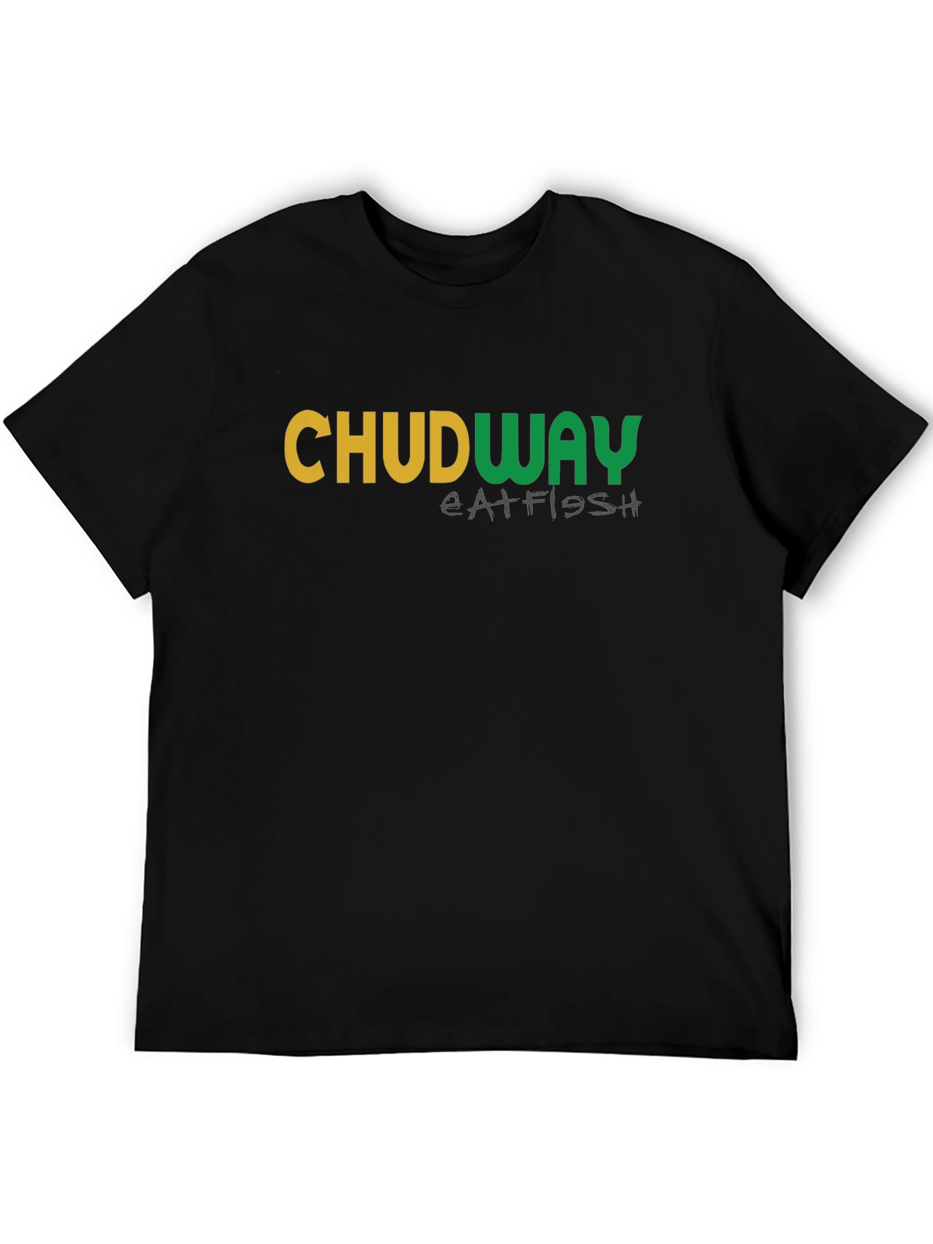 Chudway Eat Fish Graphic T-Shirt - Black
