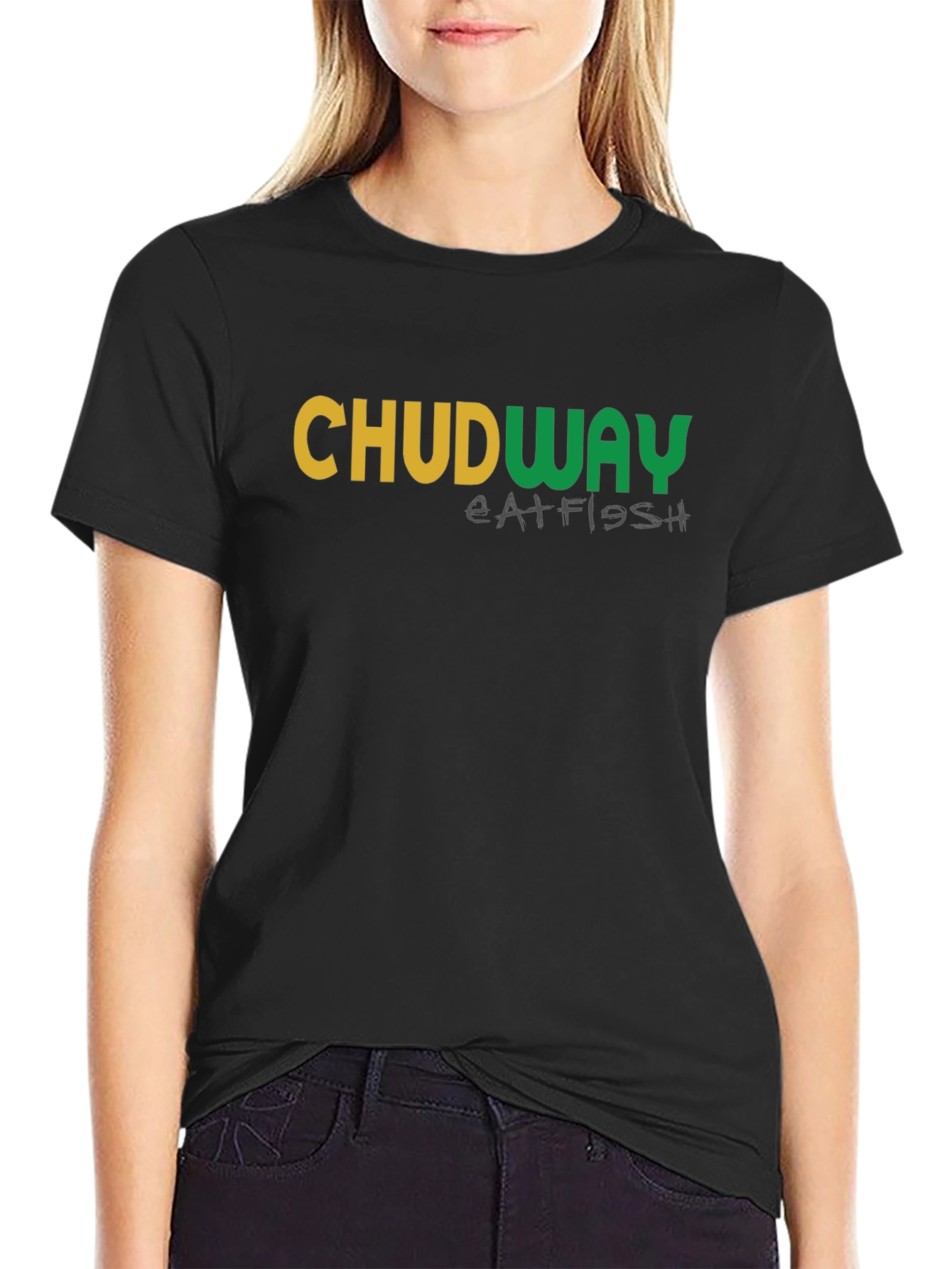 Chudway Eat Fish Graphic T-Shirt - Black