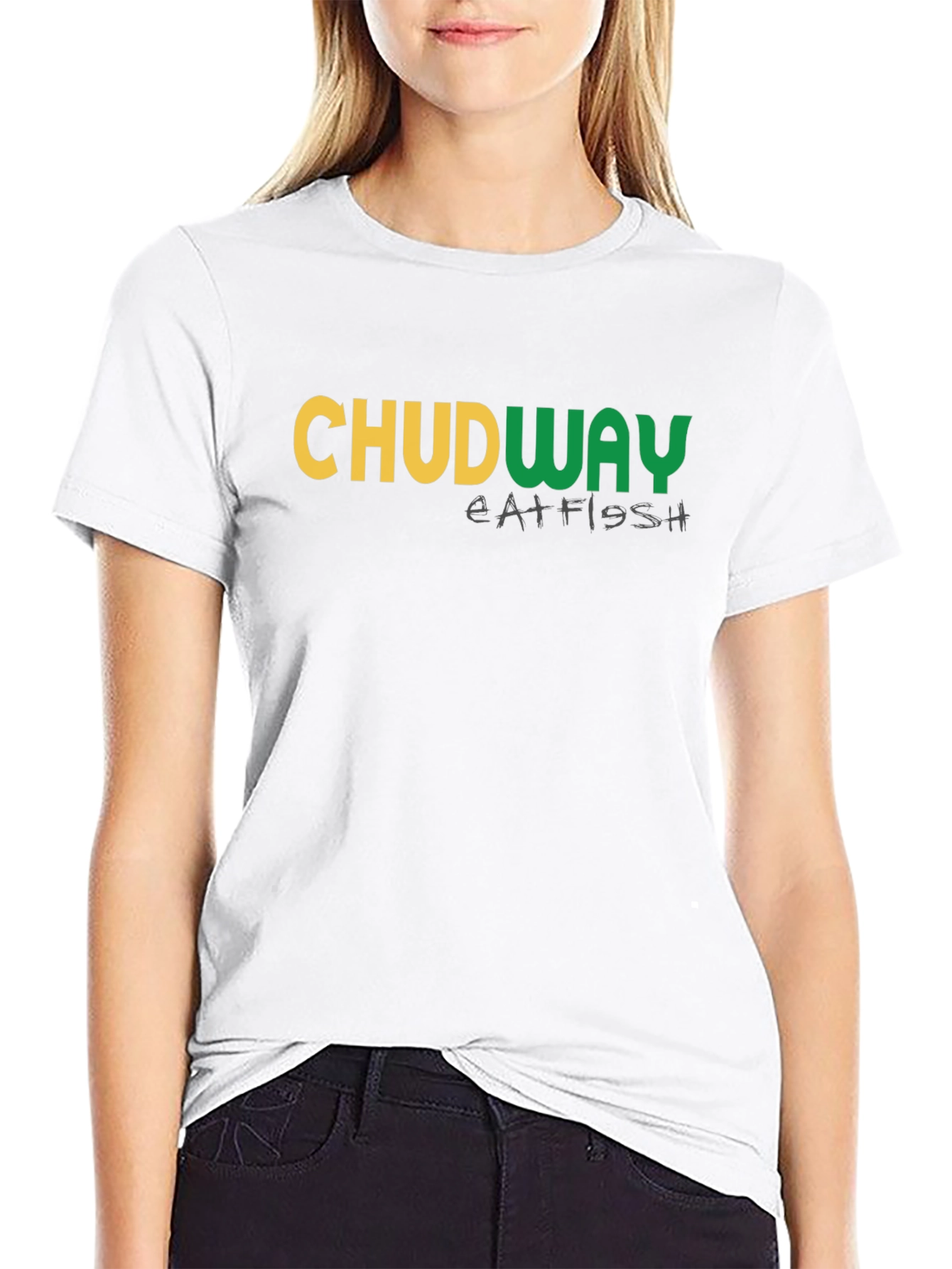 Chudway Eat Fish Graphic T-Shirt - Black