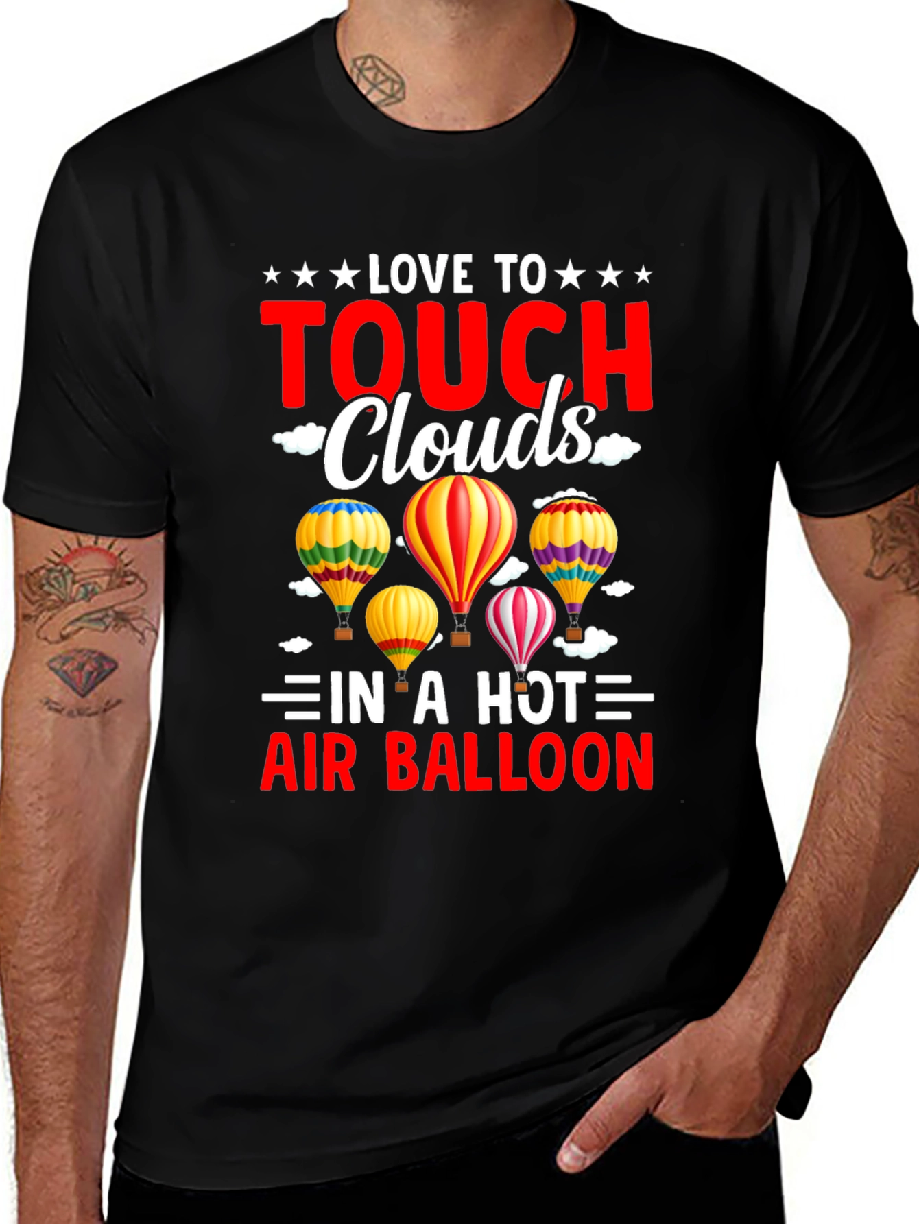 Love to Touch Clouds T-Shirt Hot Air Balloon Tee