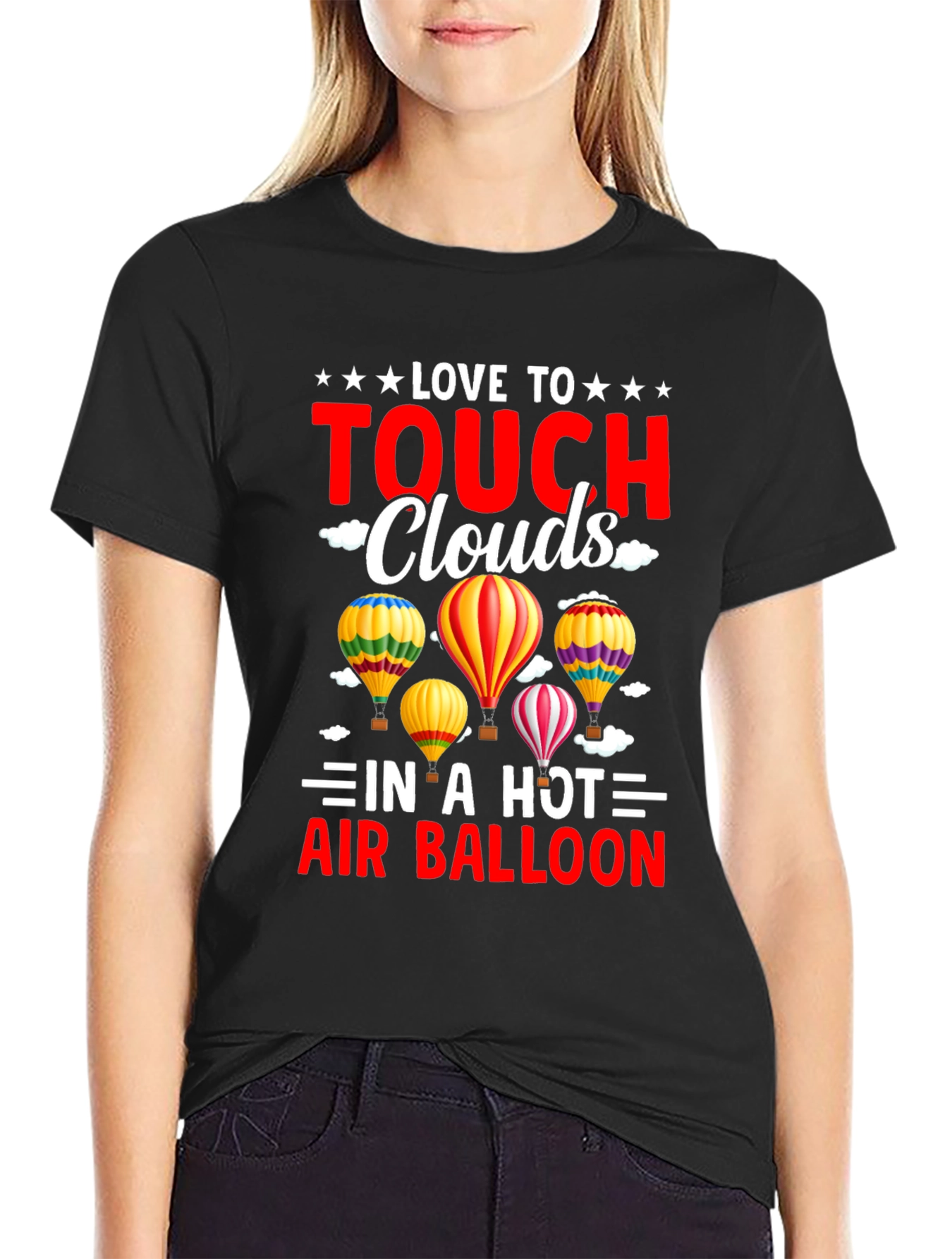 Love to Touch Clouds T-Shirt Hot Air Balloon Tee