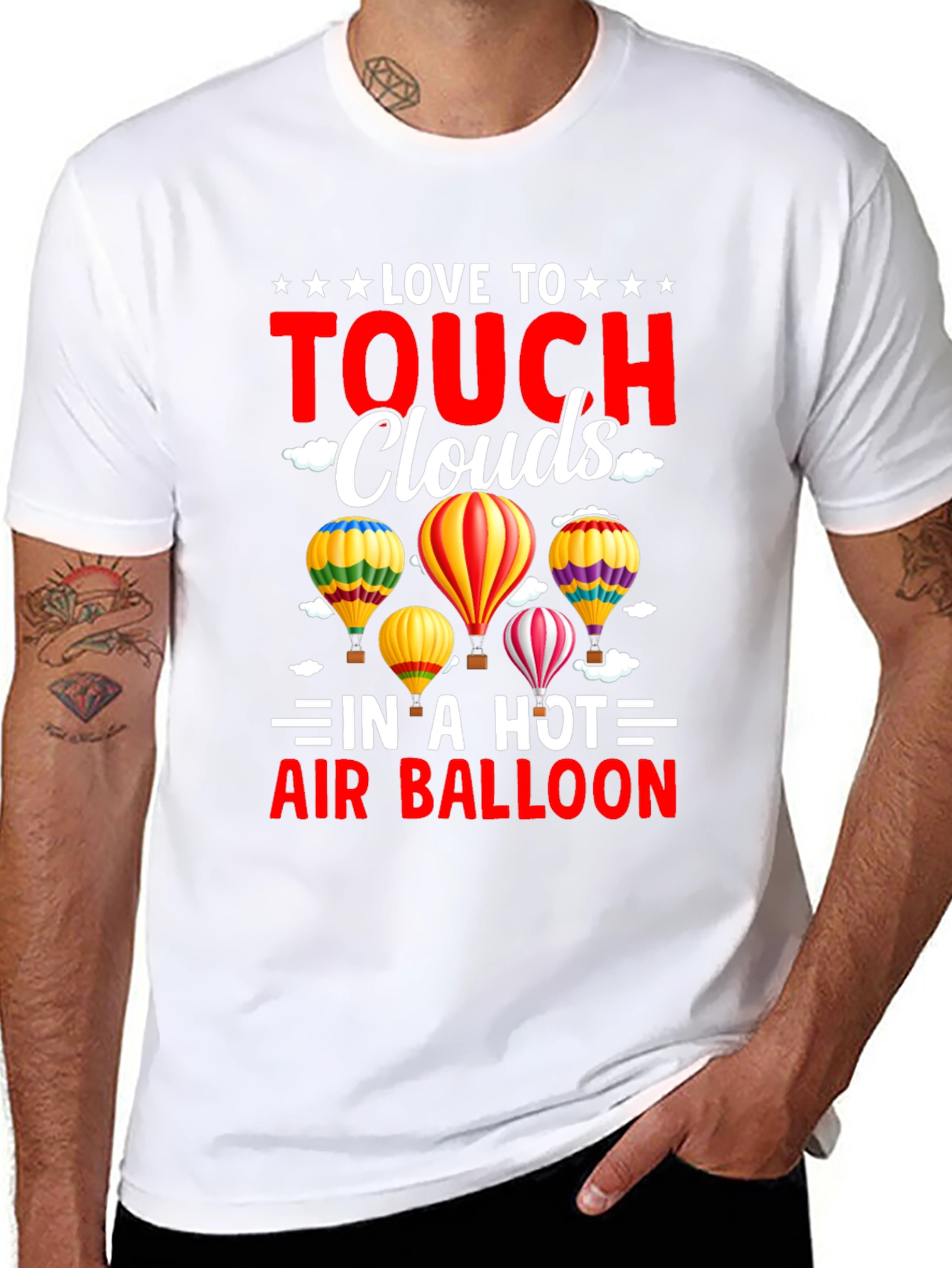 Love to Touch Clouds T-Shirt Hot Air Balloon Tee