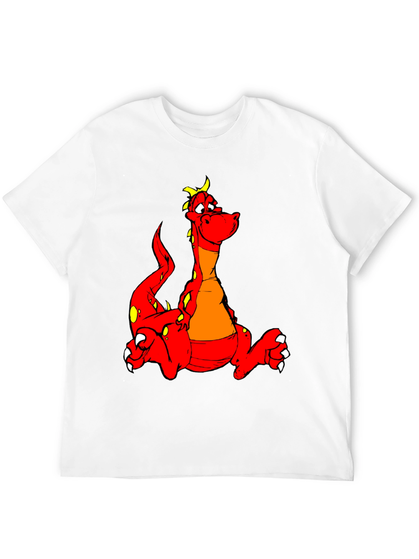 Cartoon Dragon Graphic Tee - Unisex Black T-Shirt