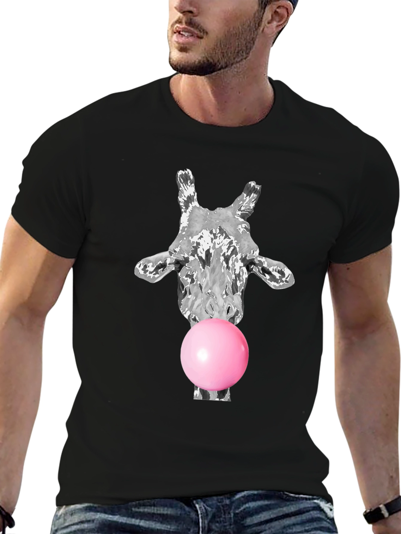 Giraffe Bubble Gum Graphic Tee