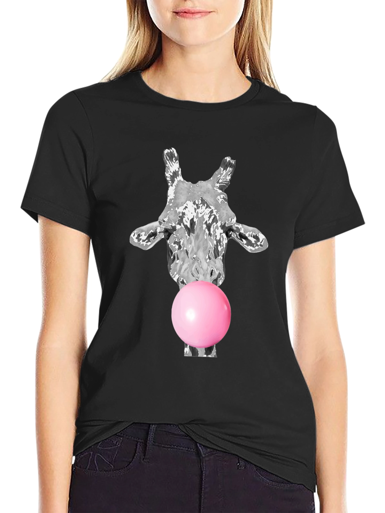 Giraffe Bubble Gum Graphic Tee