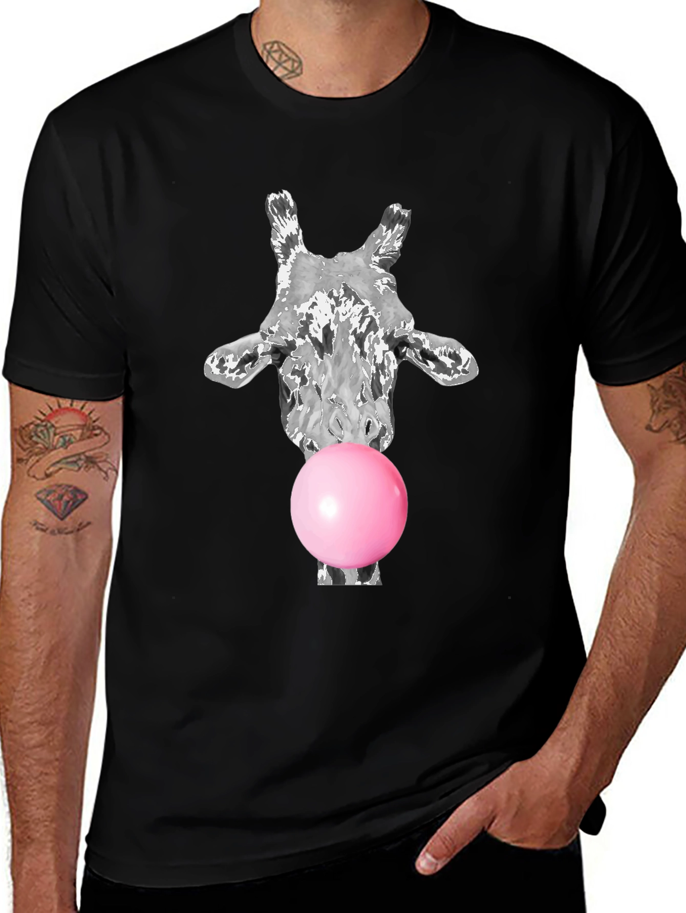 Giraffe Bubble Gum Graphic Tee