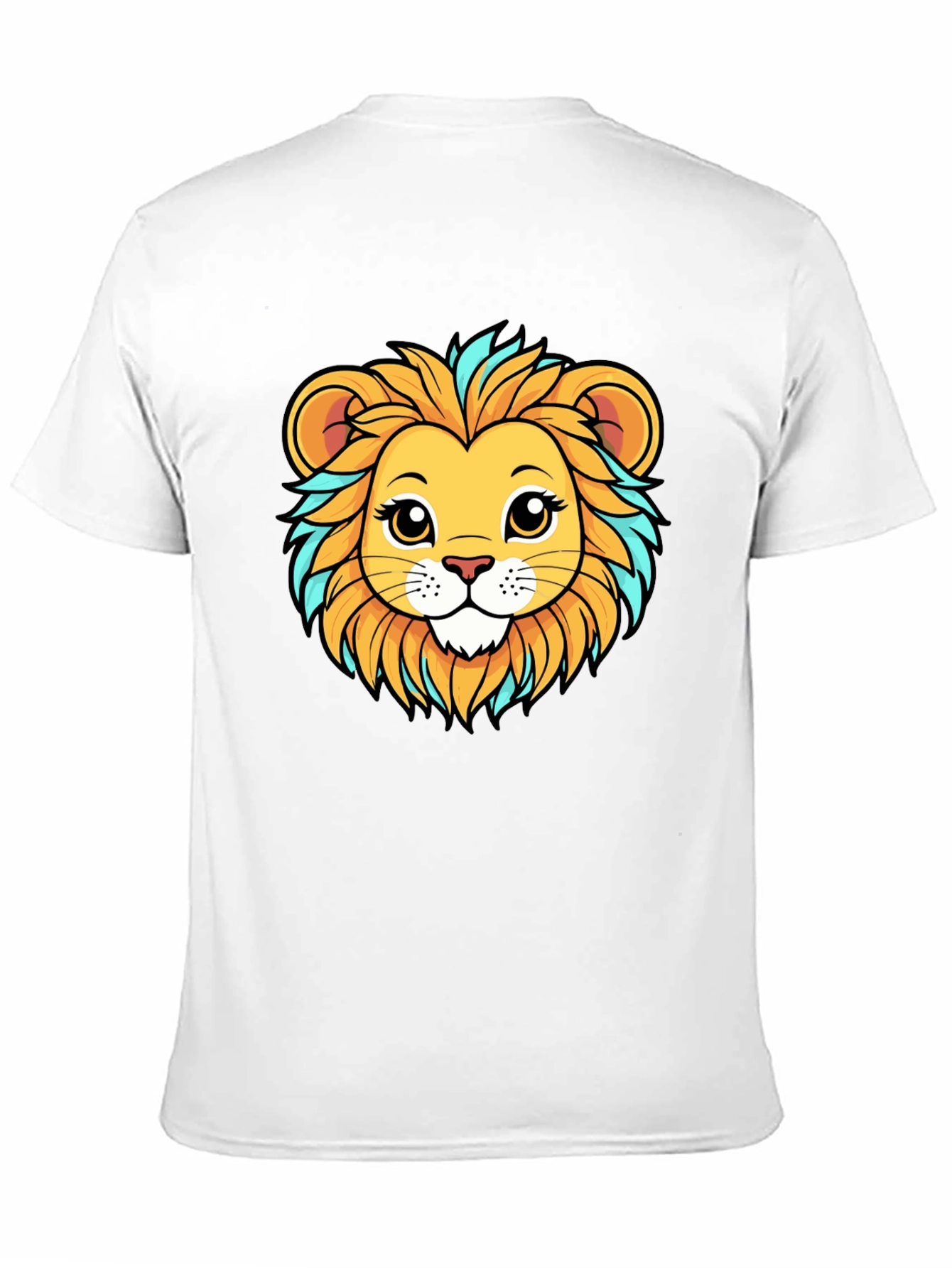 Lion Cartoon Graphic Tee - Unisex Black T-Shirt