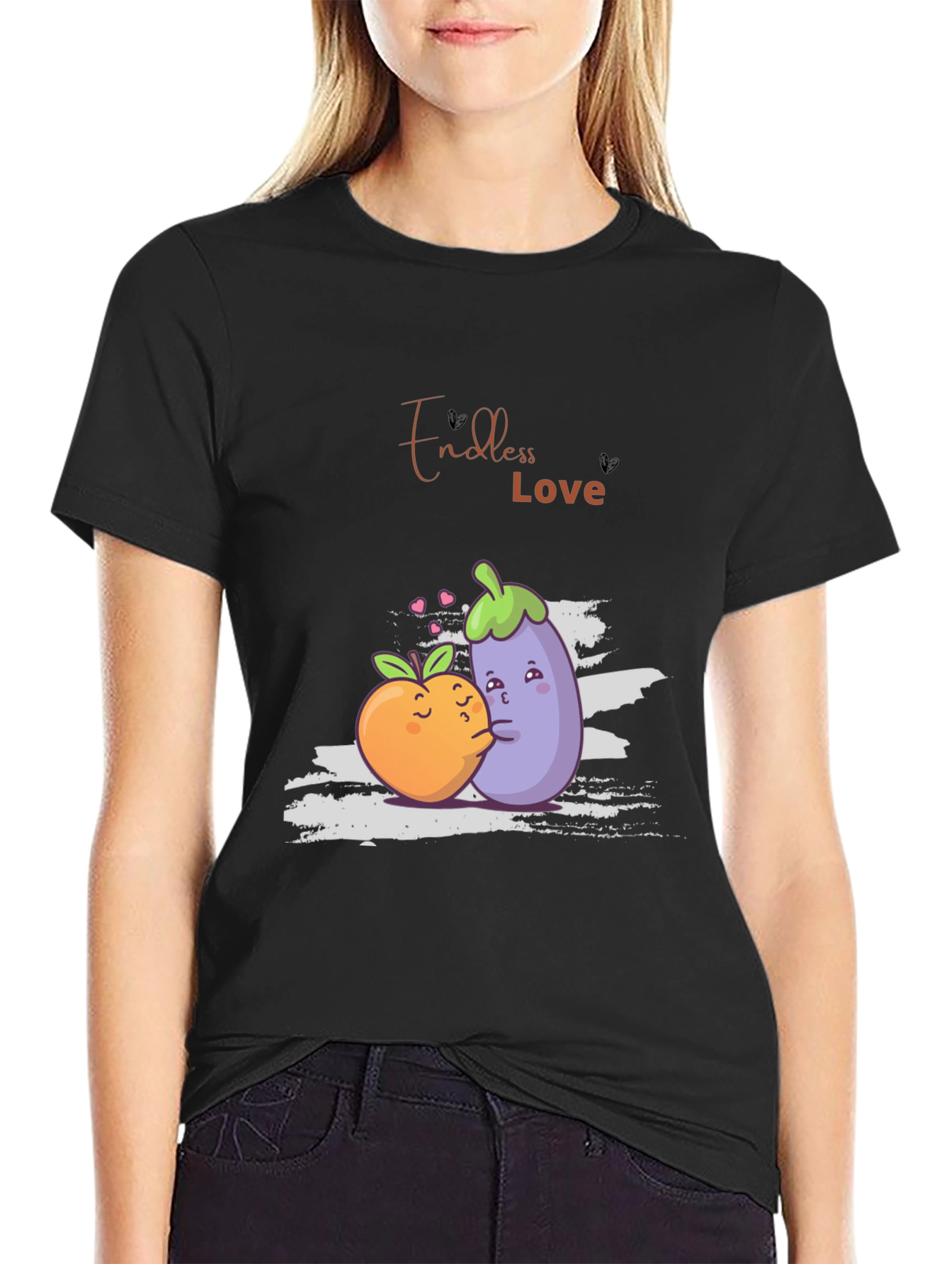 Endless Love Black Graphic T-Shirt