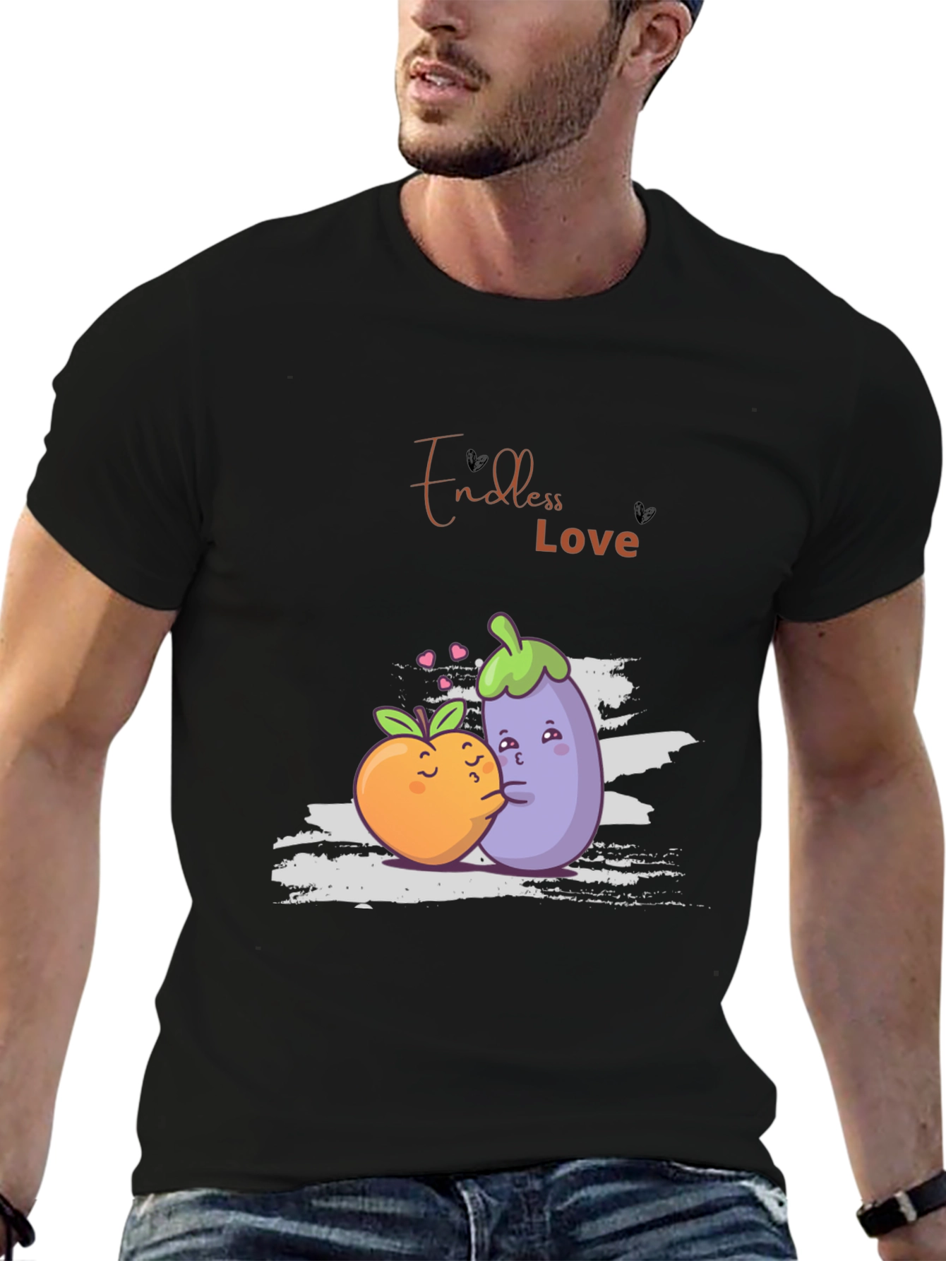 Endless Love Black Graphic T-Shirt