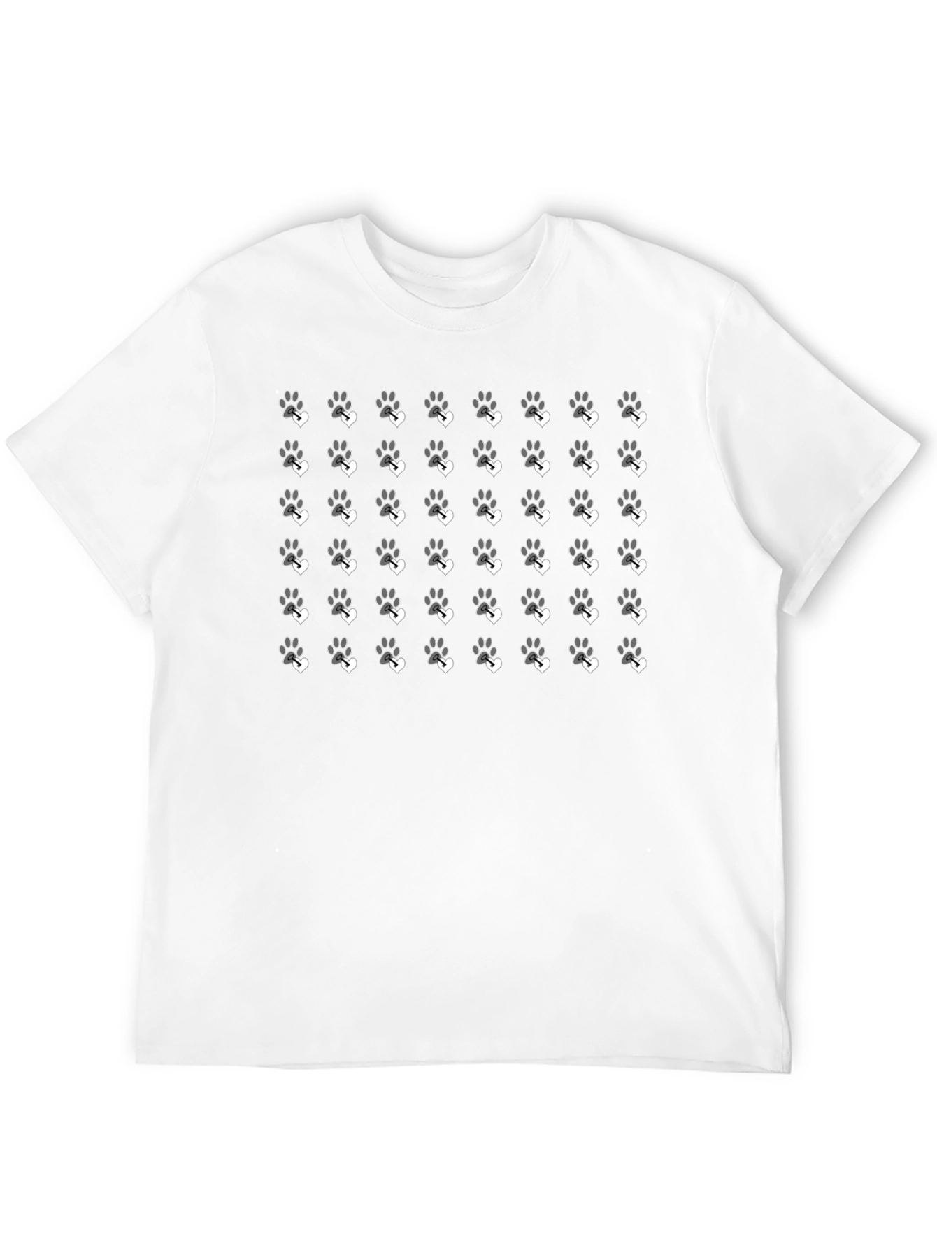 Paw Print Pattern Black T-Shirt