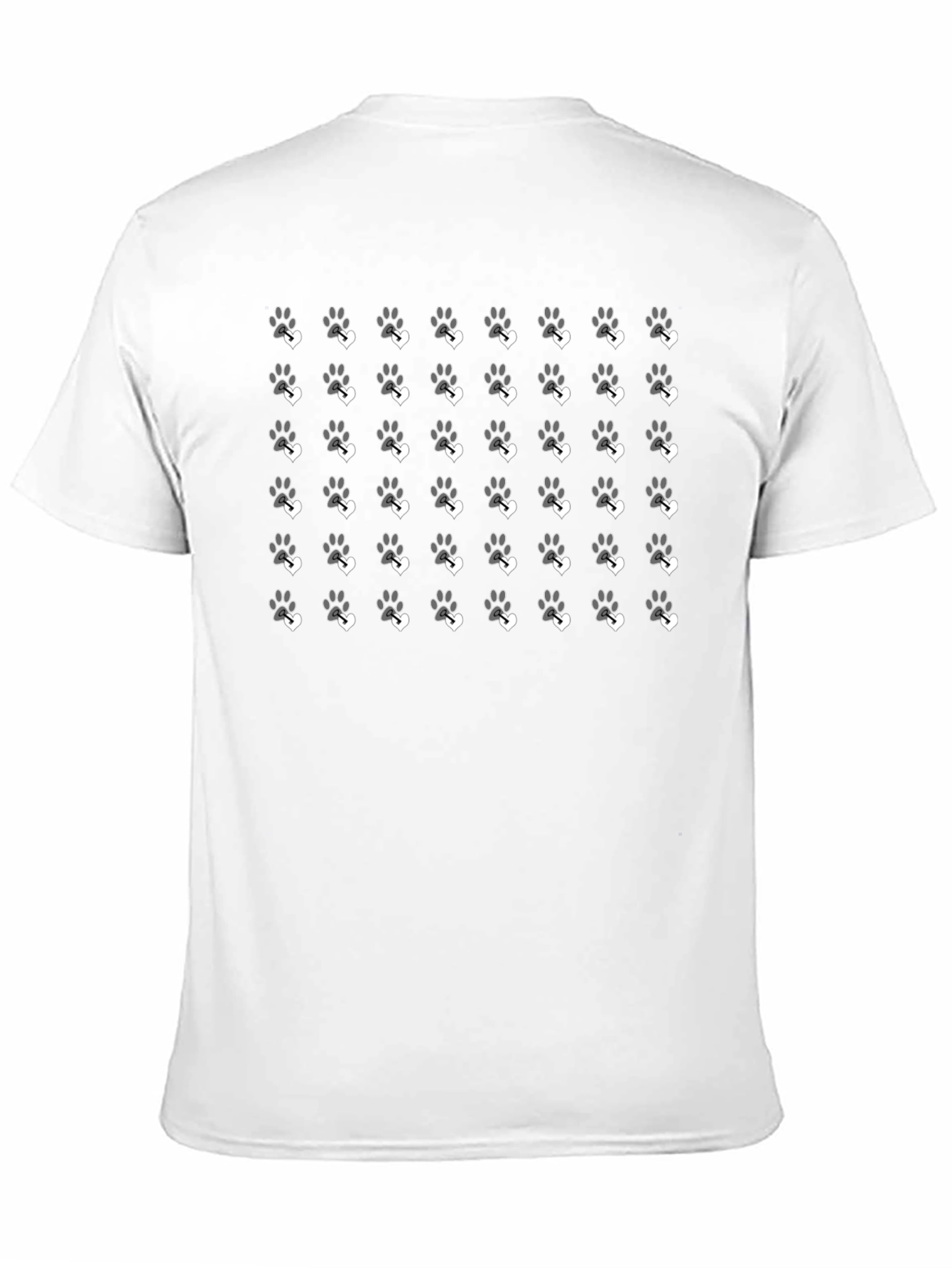 Paw Print Pattern Black T-Shirt