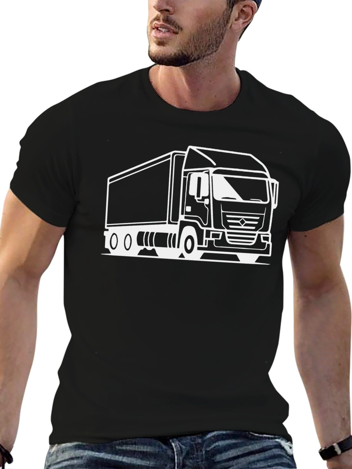 Truck Graphic T-Shirt - Black Cotton Tee