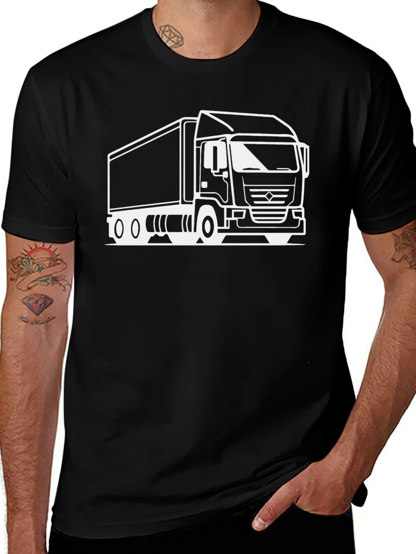 Truck Graphic T-Shirt - Black Cotton Tee
