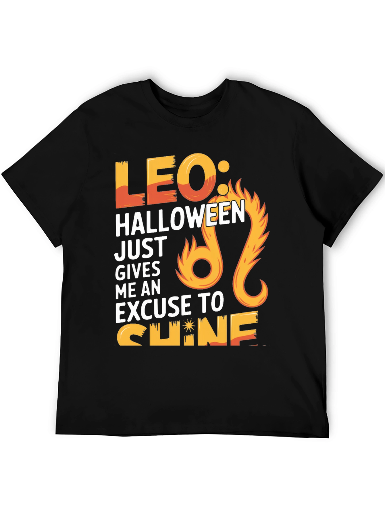 Leo Halloween Shine Graphic Tee - Black T-Shirt
