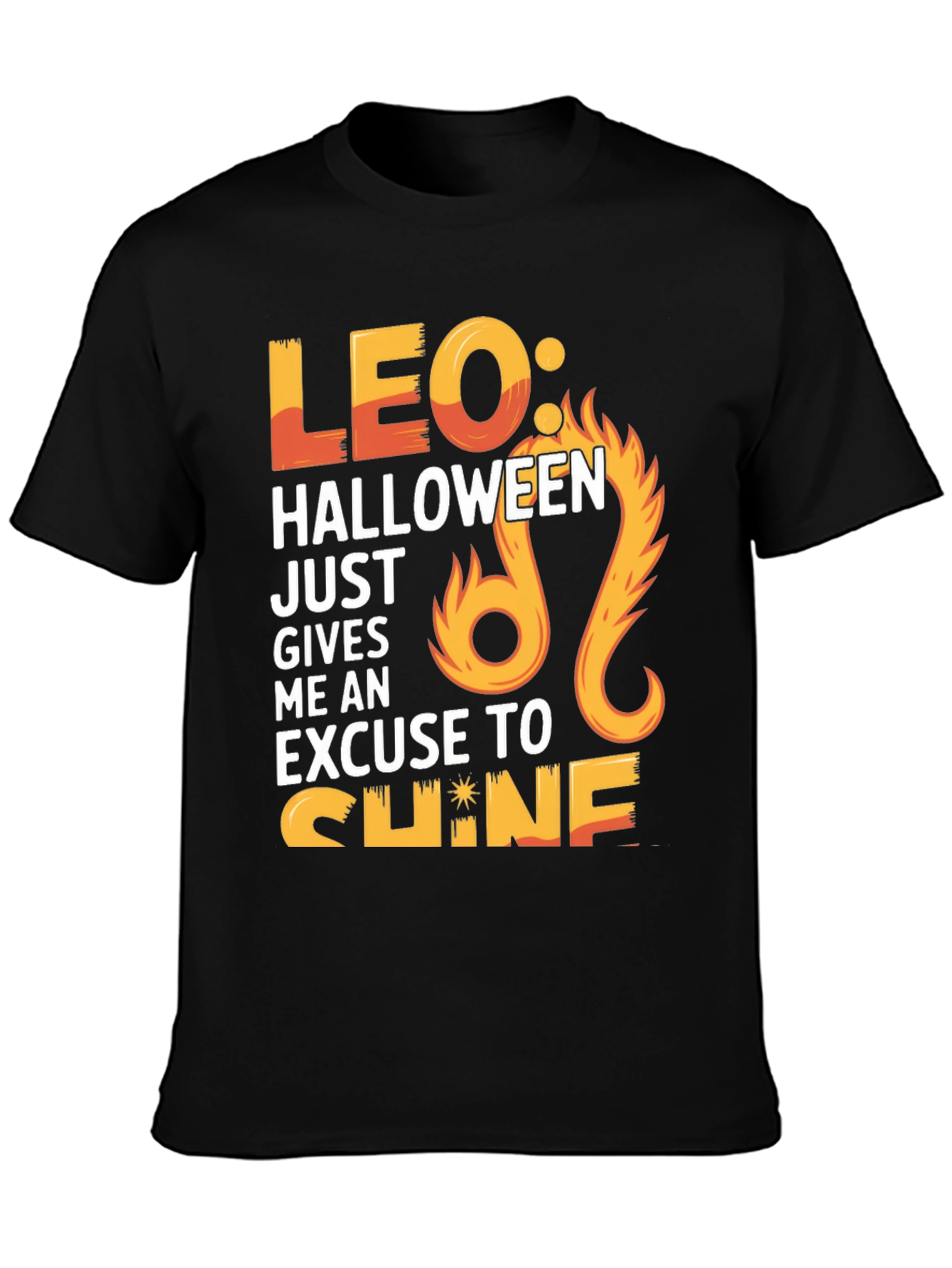 Leo Halloween Shine Graphic Tee - Black T-Shirt
