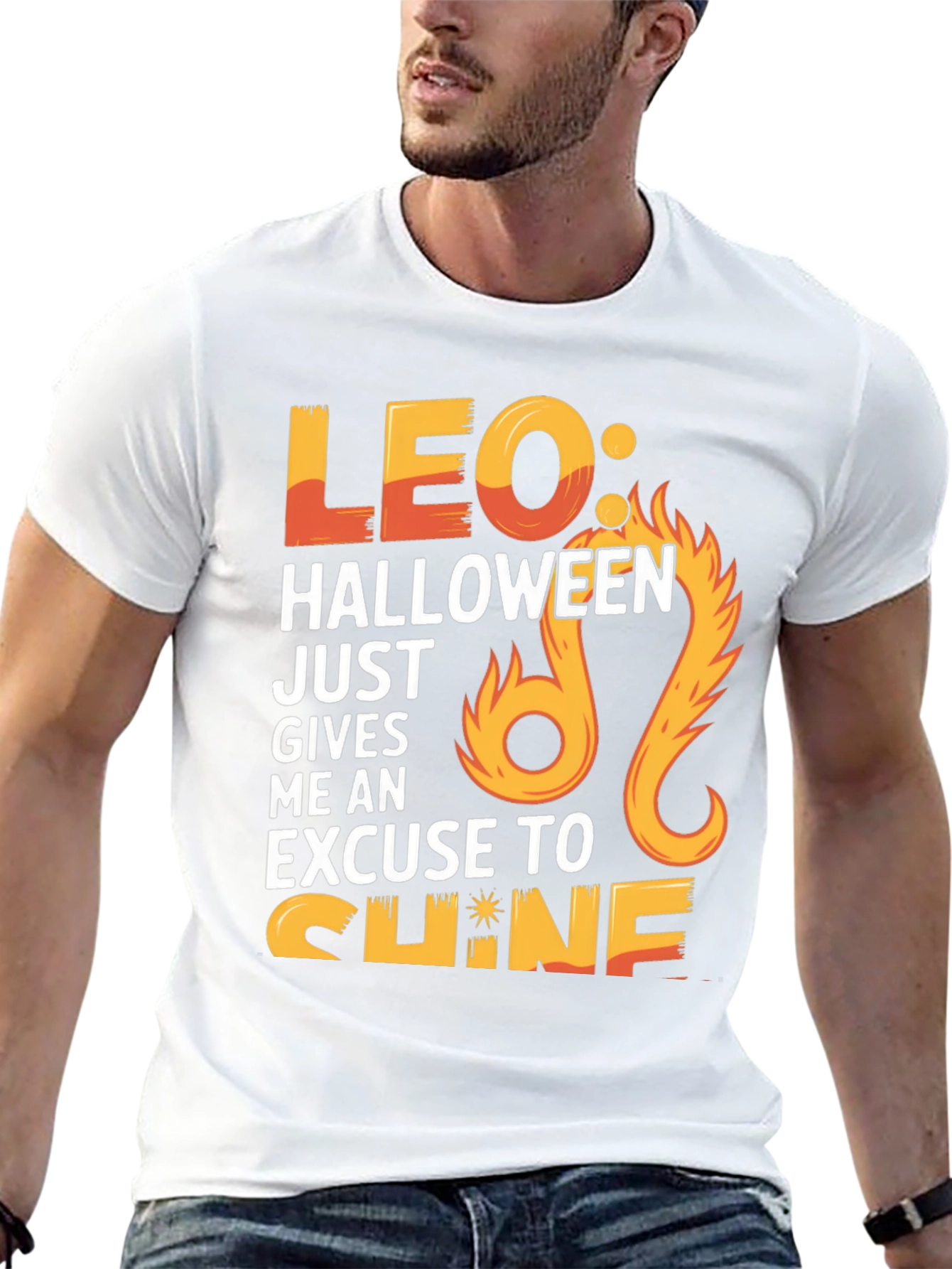 Leo Halloween Shine Graphic Tee - Black T-Shirt