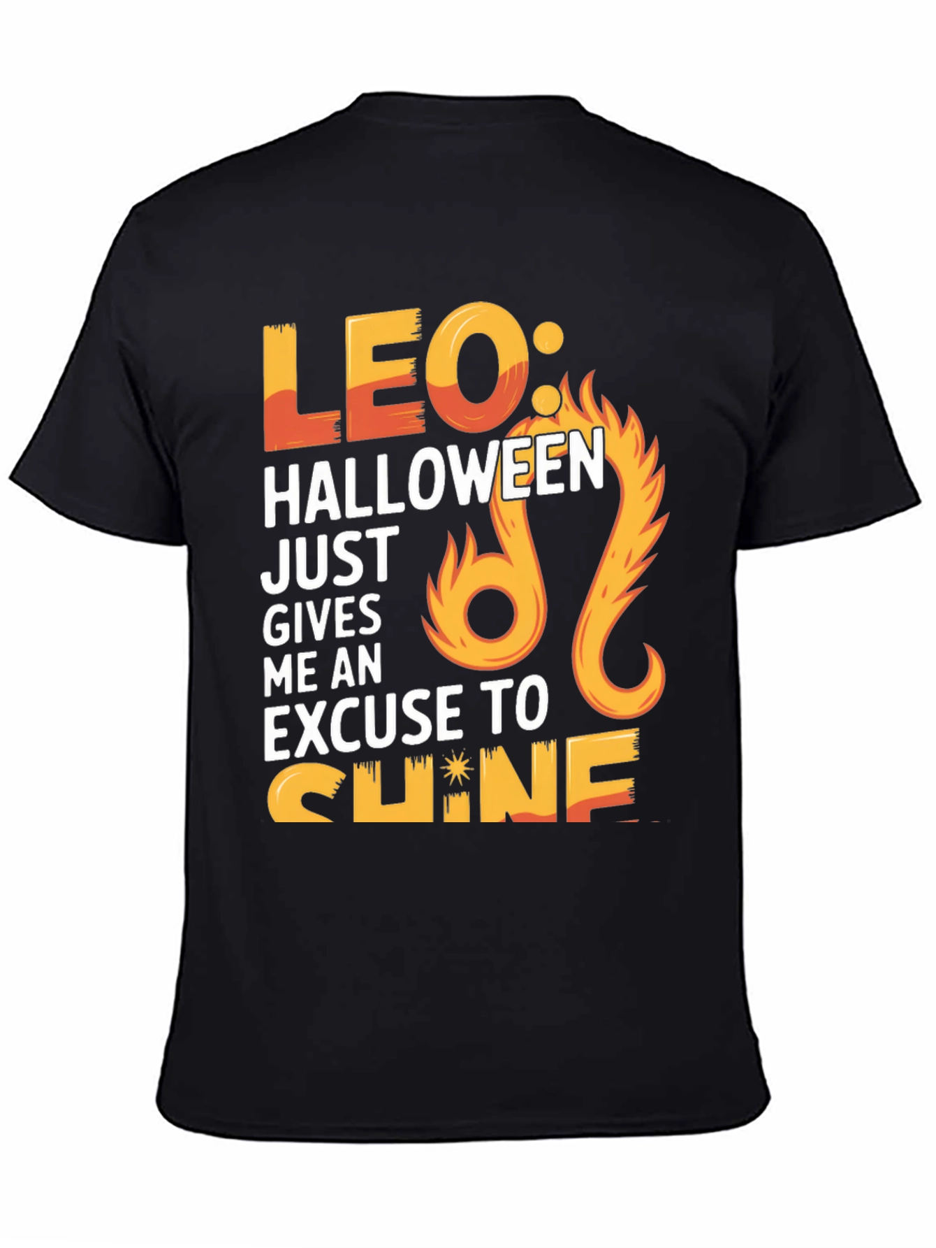 Leo Halloween Shine Graphic Tee - Black T-Shirt
