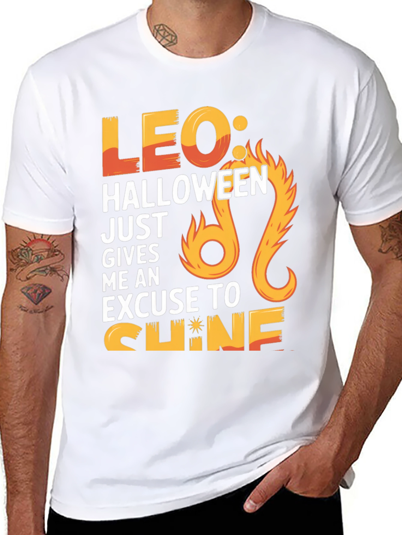 Leo Halloween Shine Graphic Tee - Black T-Shirt
