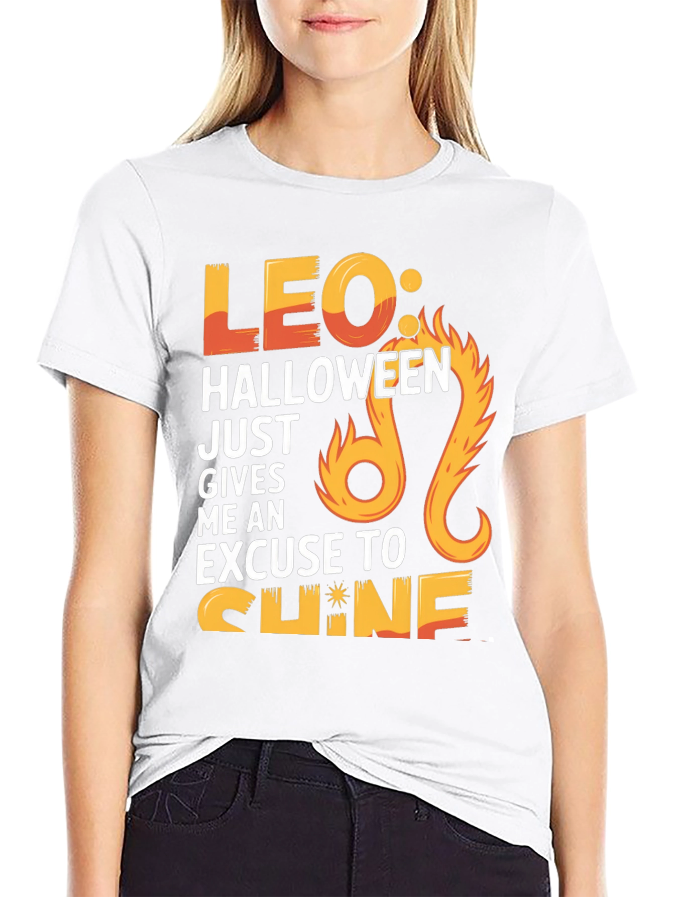 Leo Halloween Shine Graphic Tee - Black T-Shirt