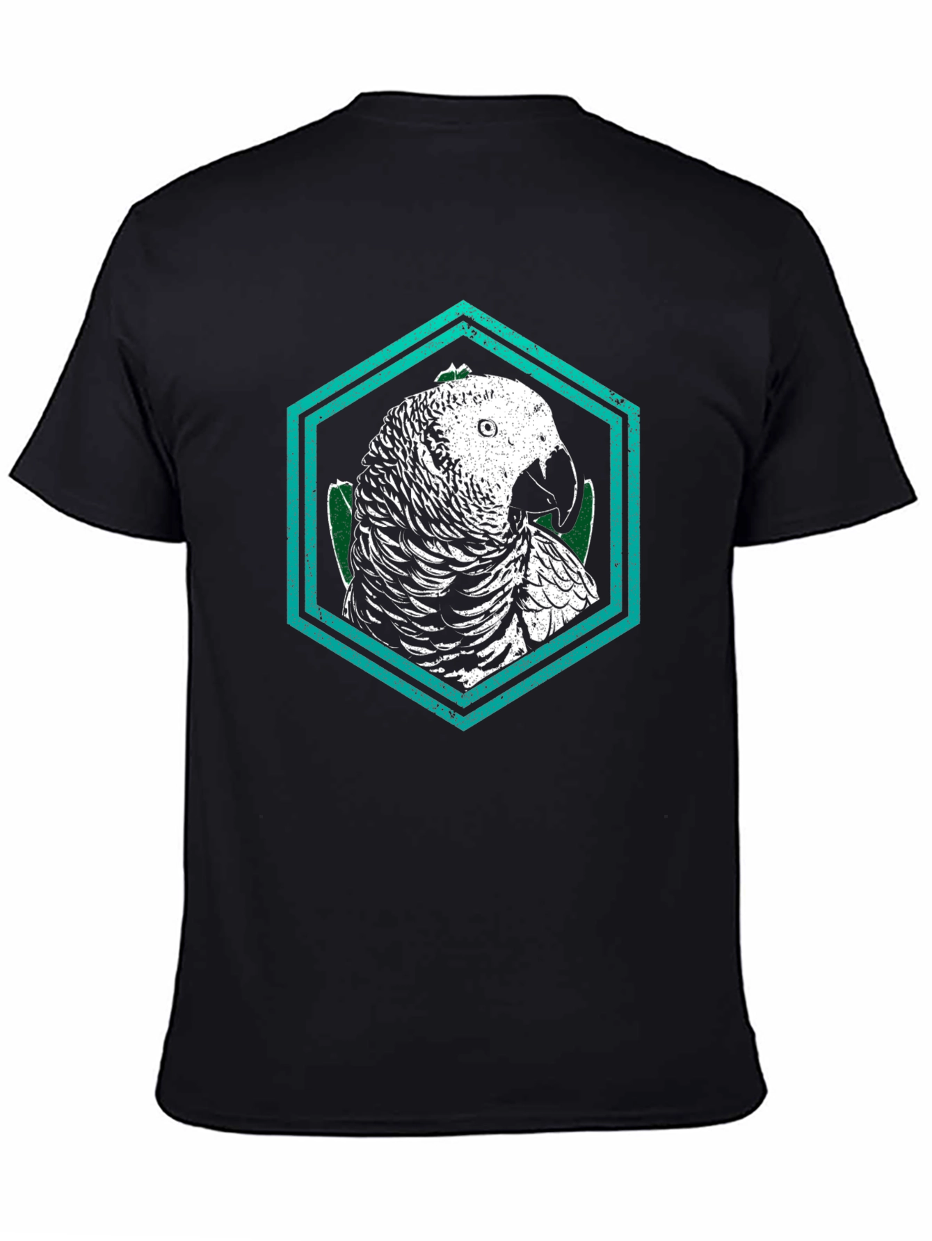 Parrot Graphic Tee - Unique Hexagon Design