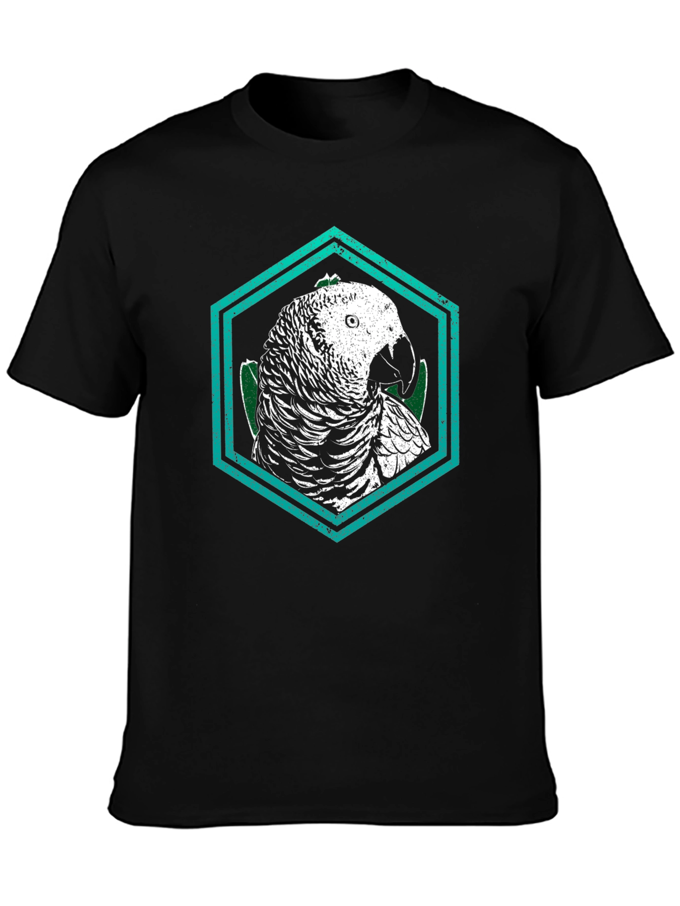 Parrot Graphic Tee - Unique Hexagon Design