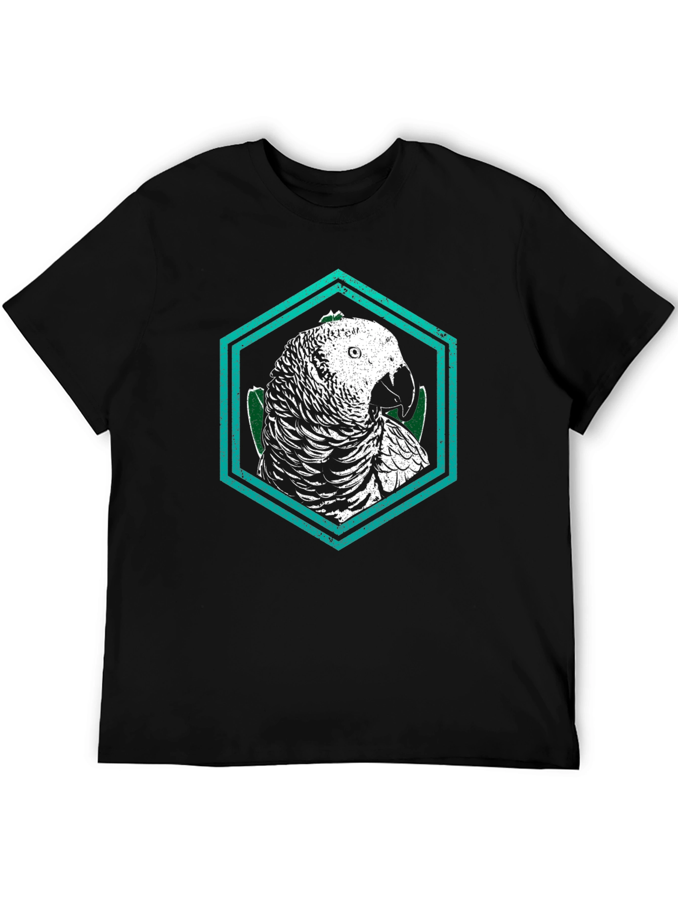 Parrot Graphic Tee - Unique Hexagon Design