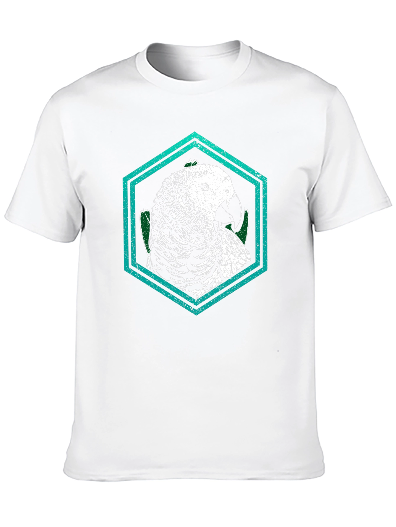 Parrot Graphic Tee - Unique Hexagon Design