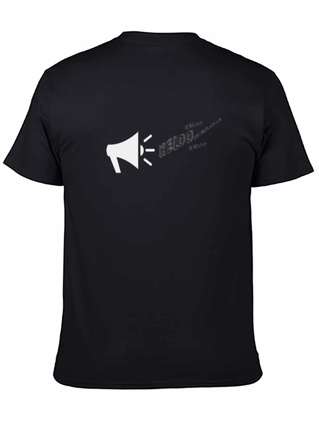 Megaphone Graphic Tee - Black Cotton T-Shirt