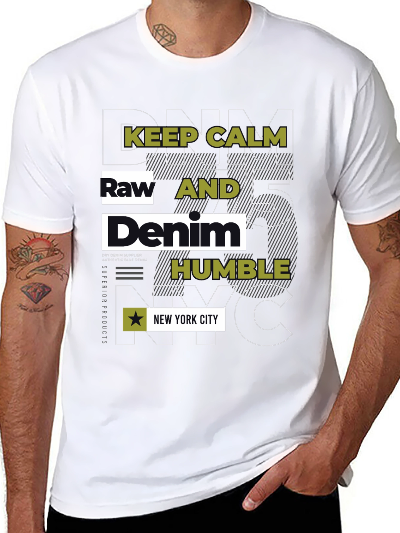 Keep Calm Raw Denim NYC Graphic Tee