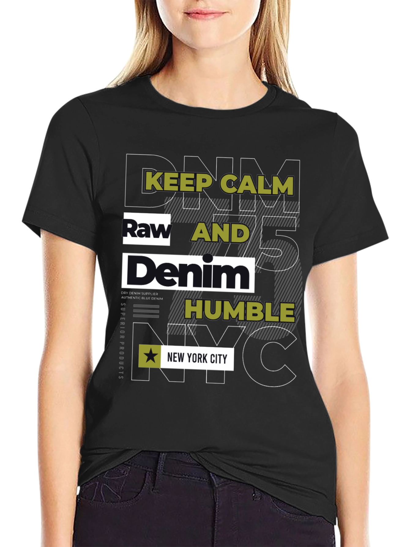 Keep Calm Raw Denim NYC Graphic Tee