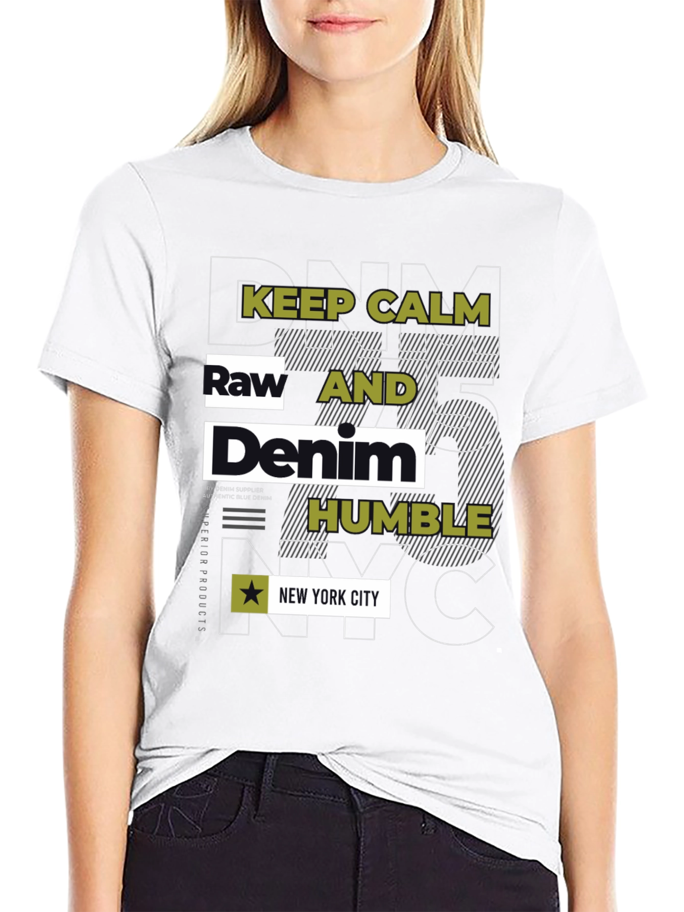 Keep Calm Raw Denim NYC Graphic Tee