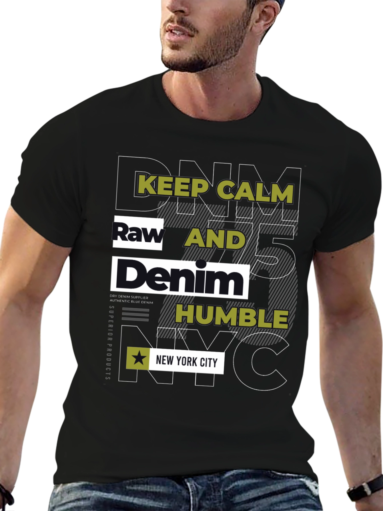 Keep Calm Raw Denim NYC Graphic Tee