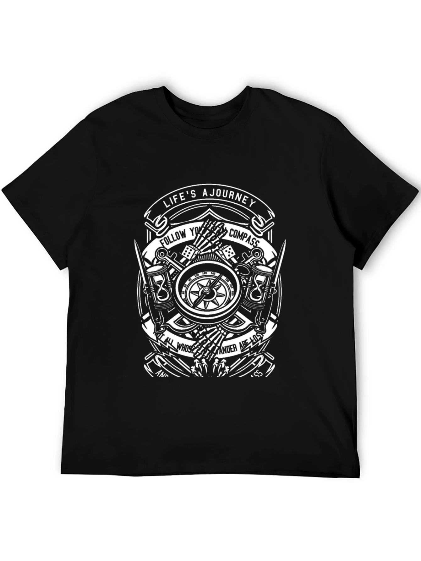 Lifes A Journey Compass Graphic T-Shirt