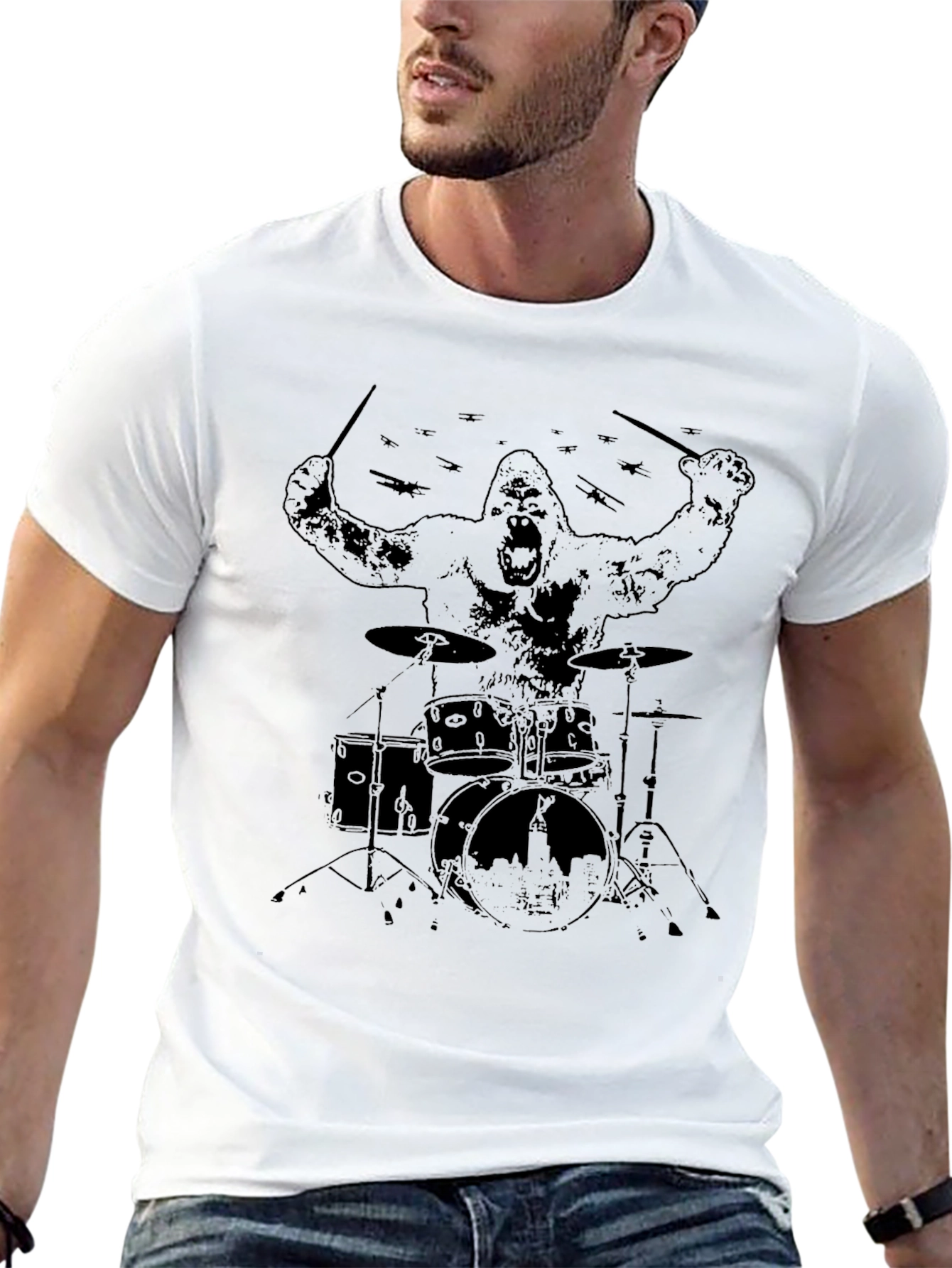 Gorilla Drummer T-Shirt - Band Tee