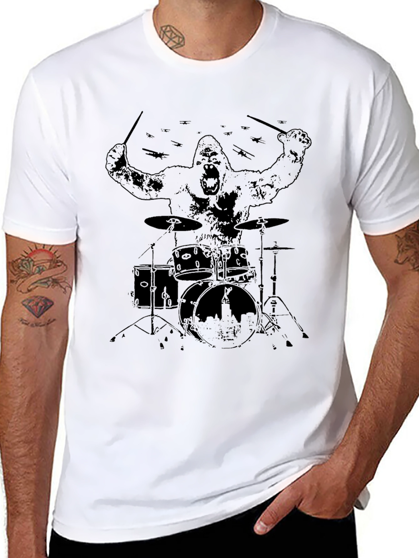 Gorilla Drummer T-Shirt - Band Tee