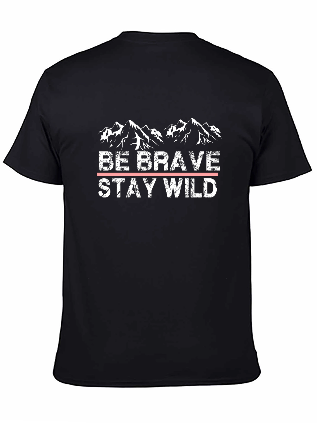 Be Brave Stay Wild Black Graphic T-Shirt