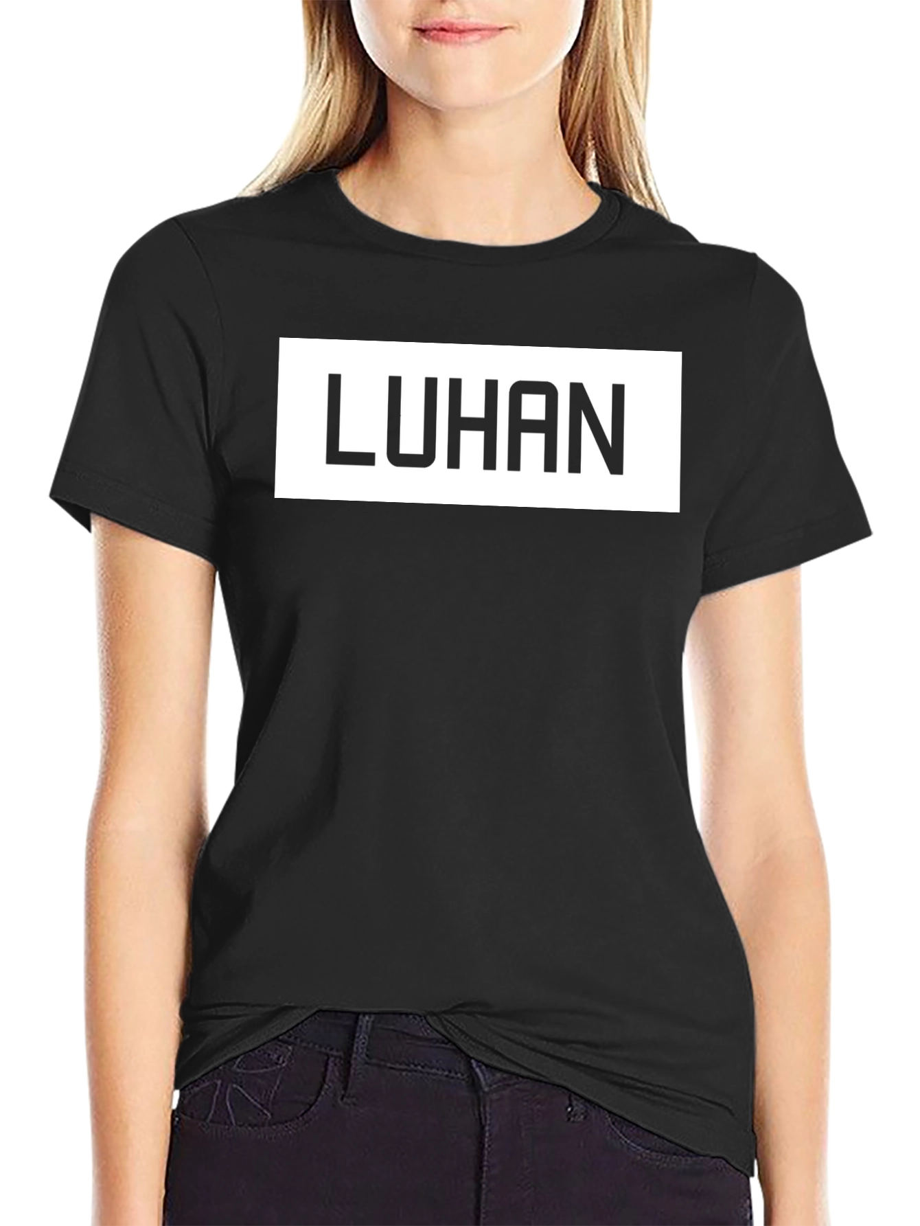 LUHAN Graphic Tee - Stylish Black Cotton Blend T-Shirt