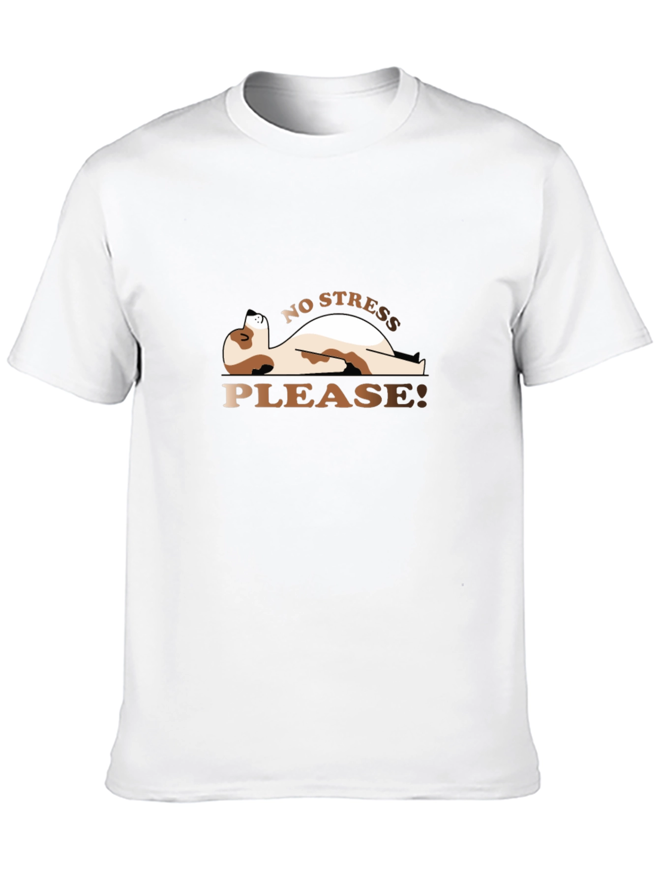 Relaxed Dog Graphic Tee - No Stress Please!