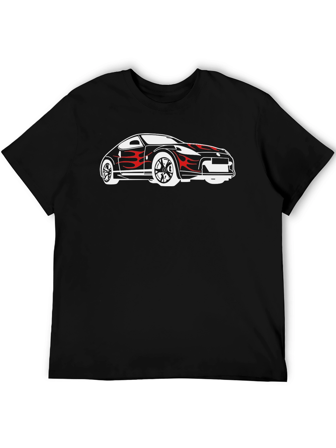 Flame Graphic Car T-Shirt - Black