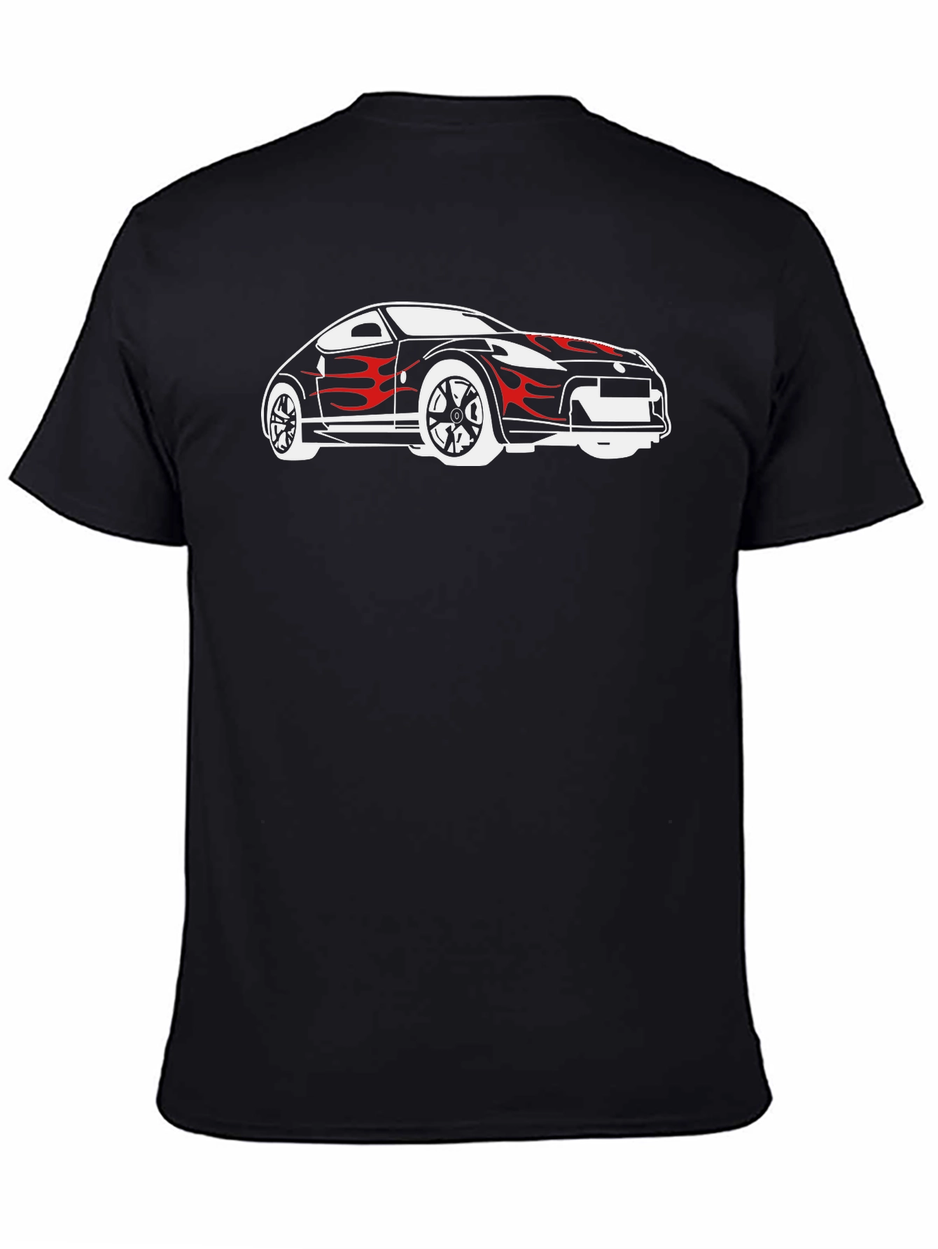 Flame Graphic Car T-Shirt - Black