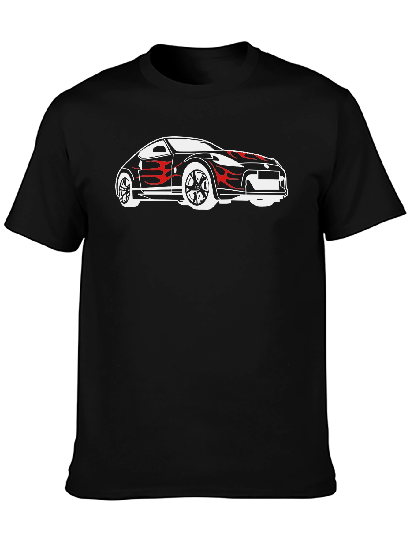Flame Graphic Car T-Shirt - Black