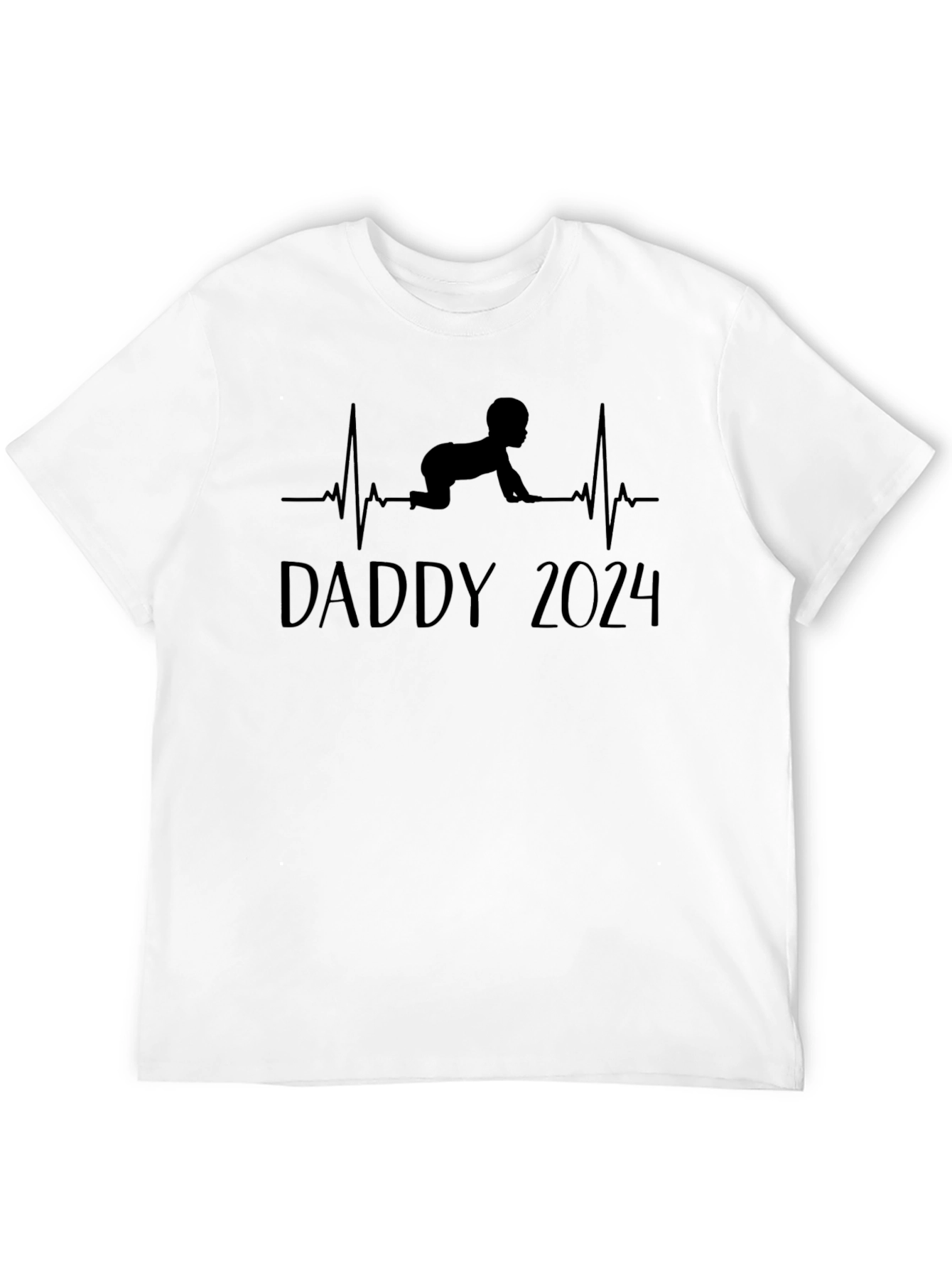 Daddy 2024 Baby Heartbeat T-Shirt