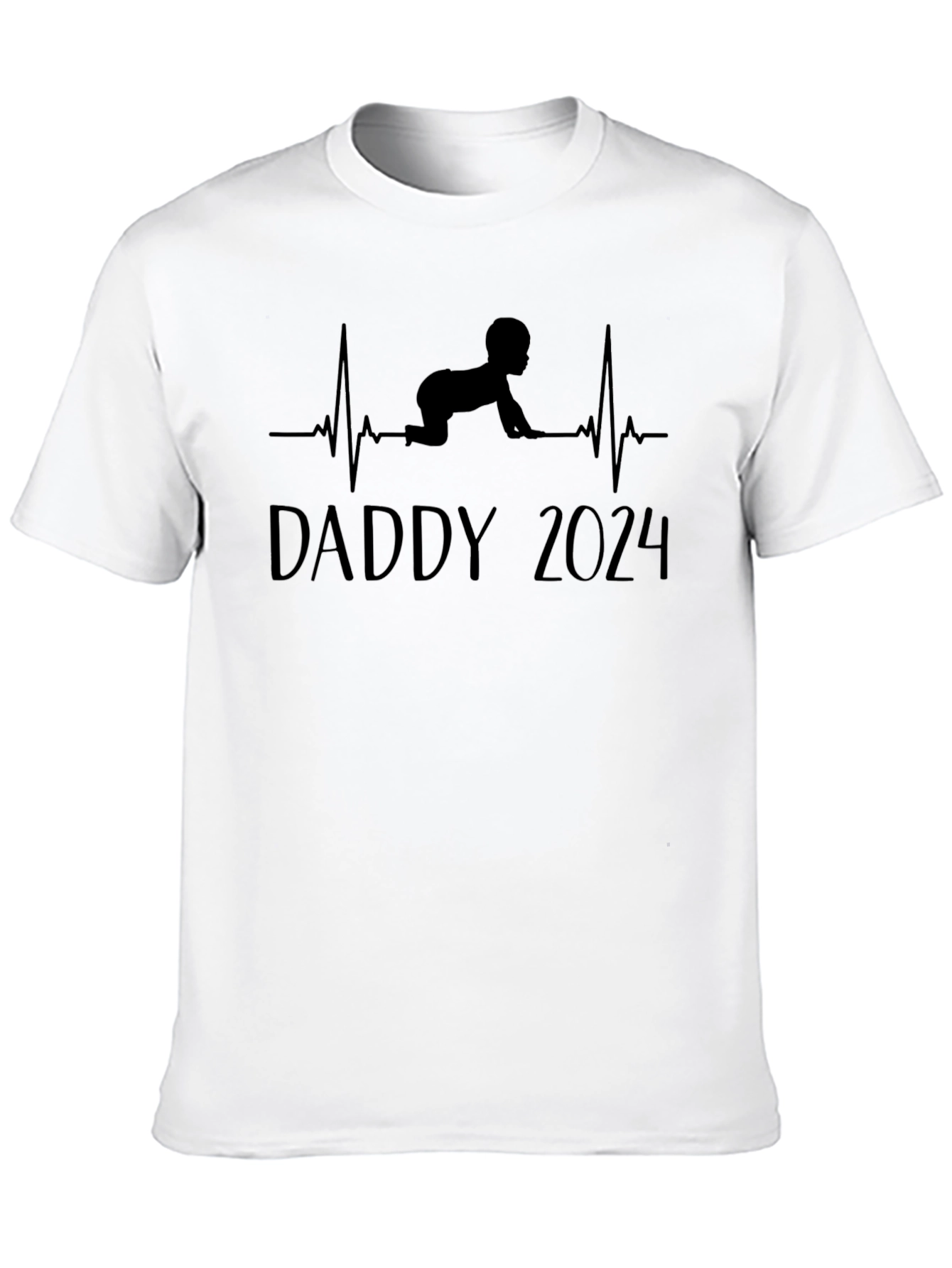 Daddy 2024 Baby Heartbeat T-Shirt