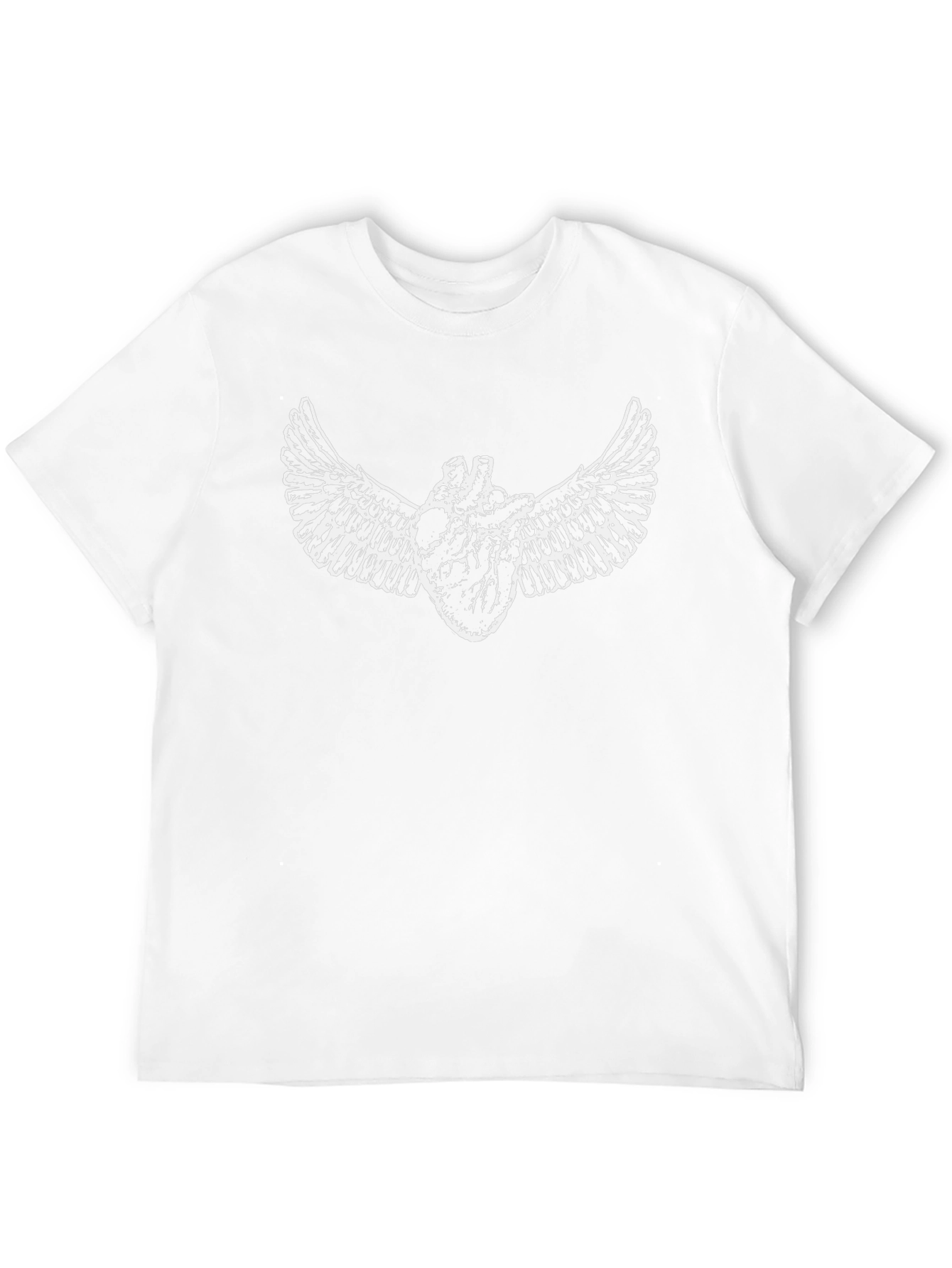Winged Heart Graphic Black Tee - Unique Design