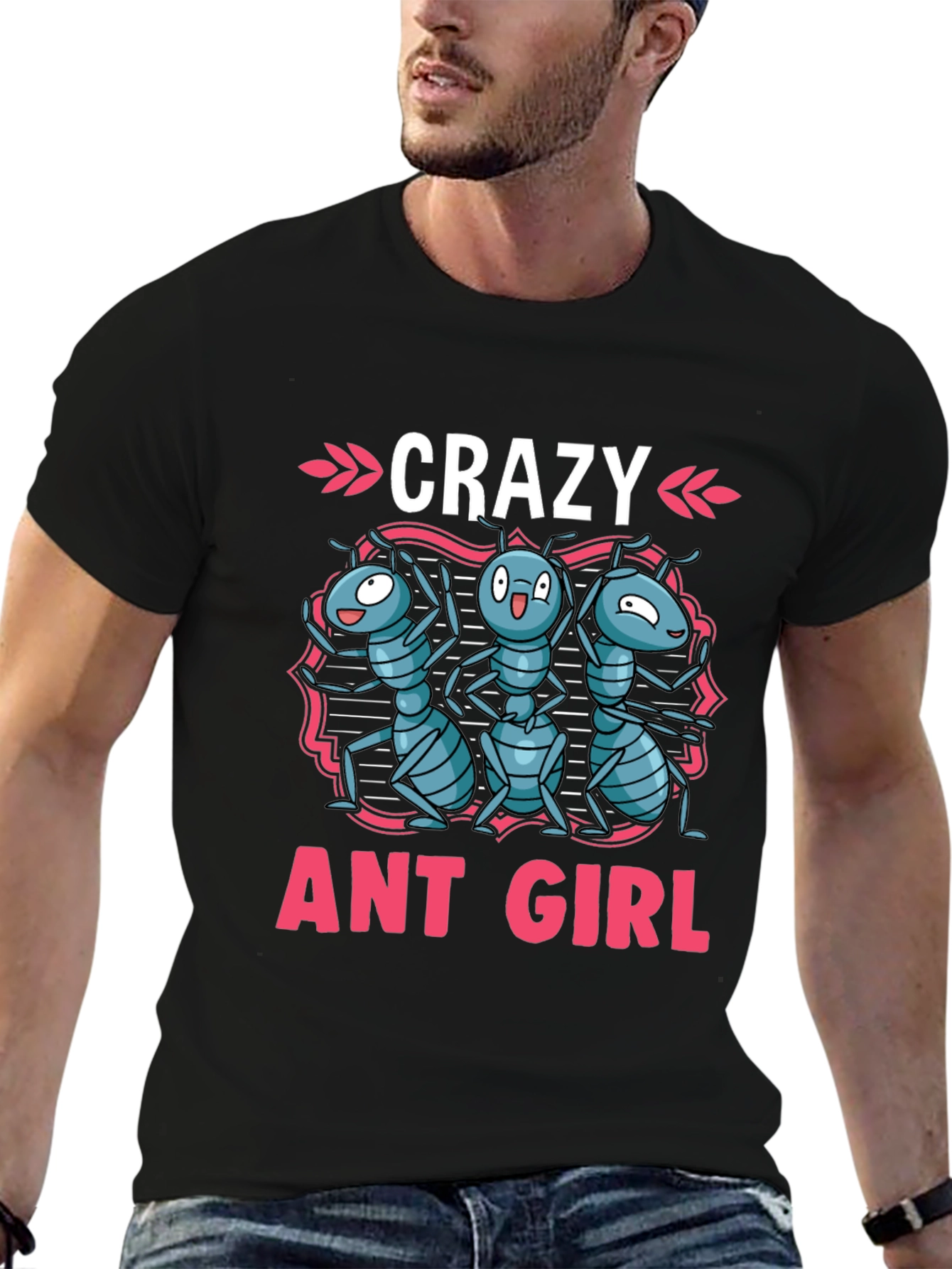 Crazy Ant Girl Graphic Tee - Novelty Womens T-Shirt